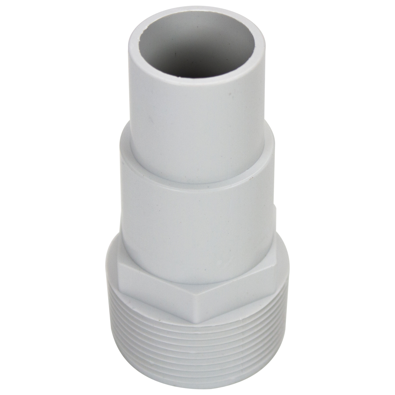 Adaptateur de tuyau fileté pour piscine ou spa de 4 po, blanc