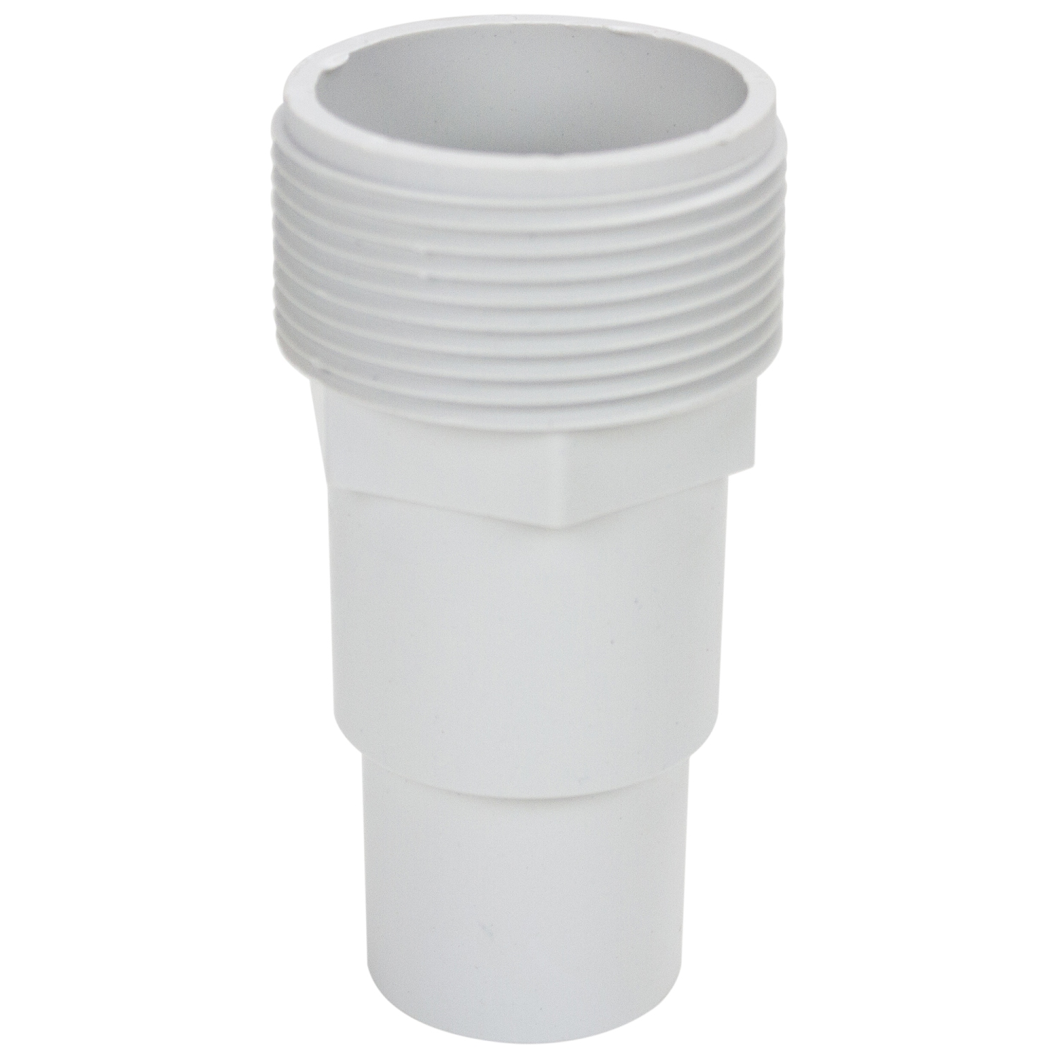 Adaptateur de tuyau fileté pour piscine ou spa de 4 po, blanc