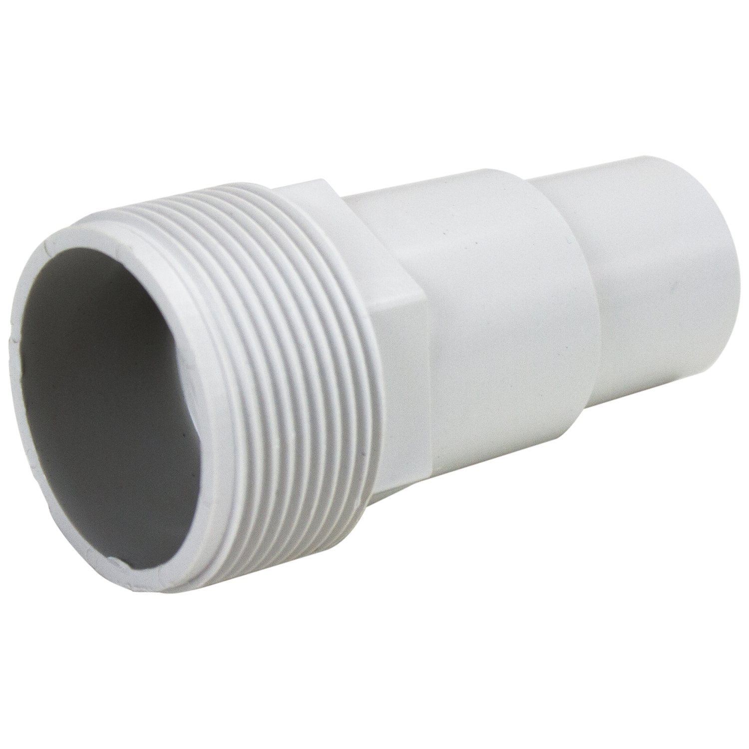 Adaptateur de tuyau fileté pour piscine ou spa de 4 po, blanc