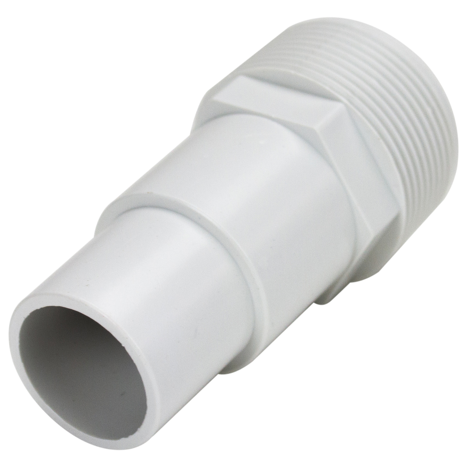 Adaptateur de tuyau fileté pour piscine ou spa de 4 po, blanc