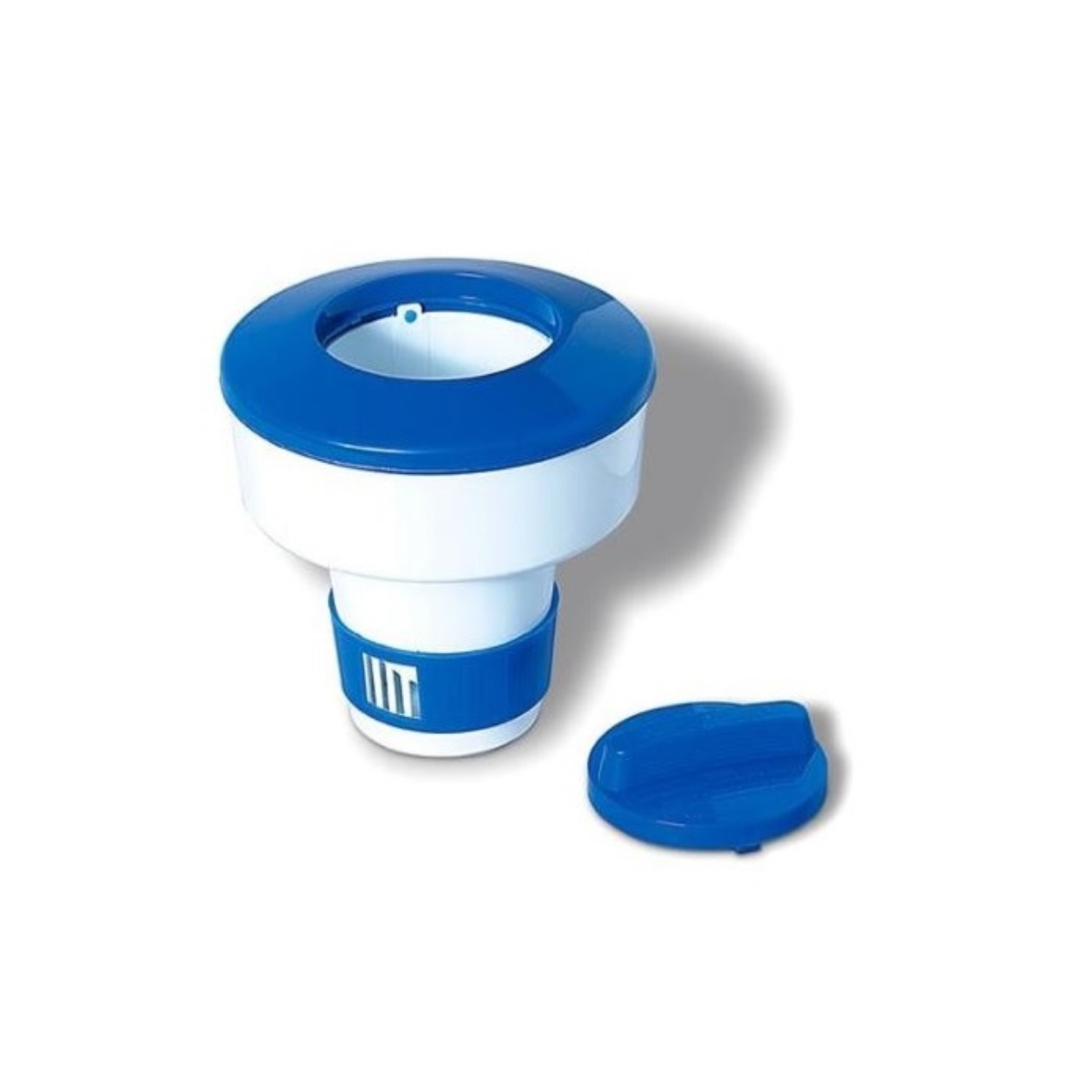 Distributeur de produits chimiques de piscine flottants de 7 po, réglables en bleu et en blanc