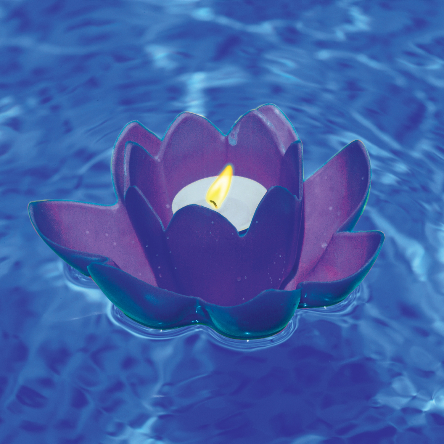 7.5" HydroTools Swimming Pool or Spa Magenta Floating Flower Candle Light