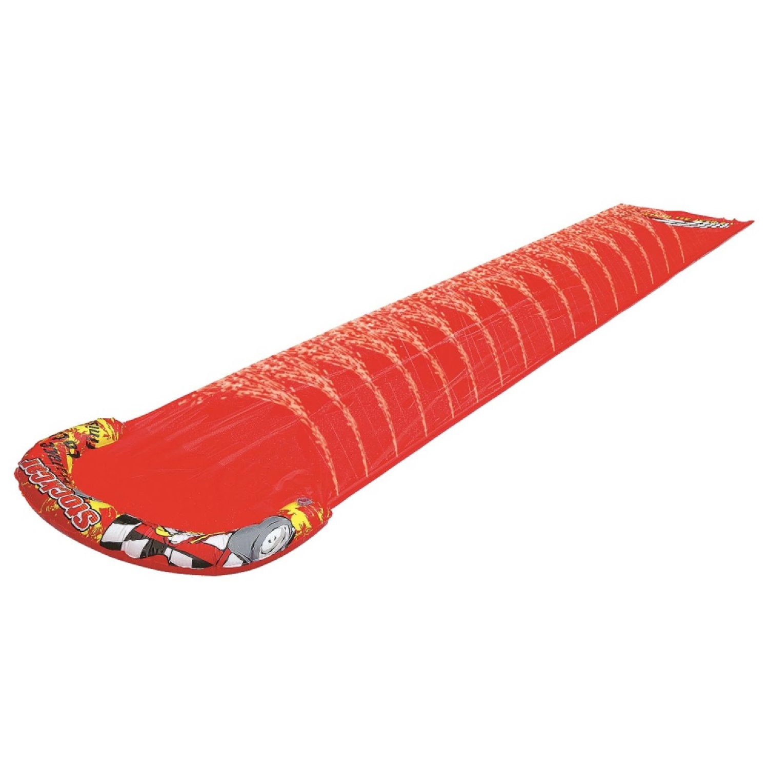 Glissade d'eau de voiture de course gonflable rouge et jaune de 16,5 pi