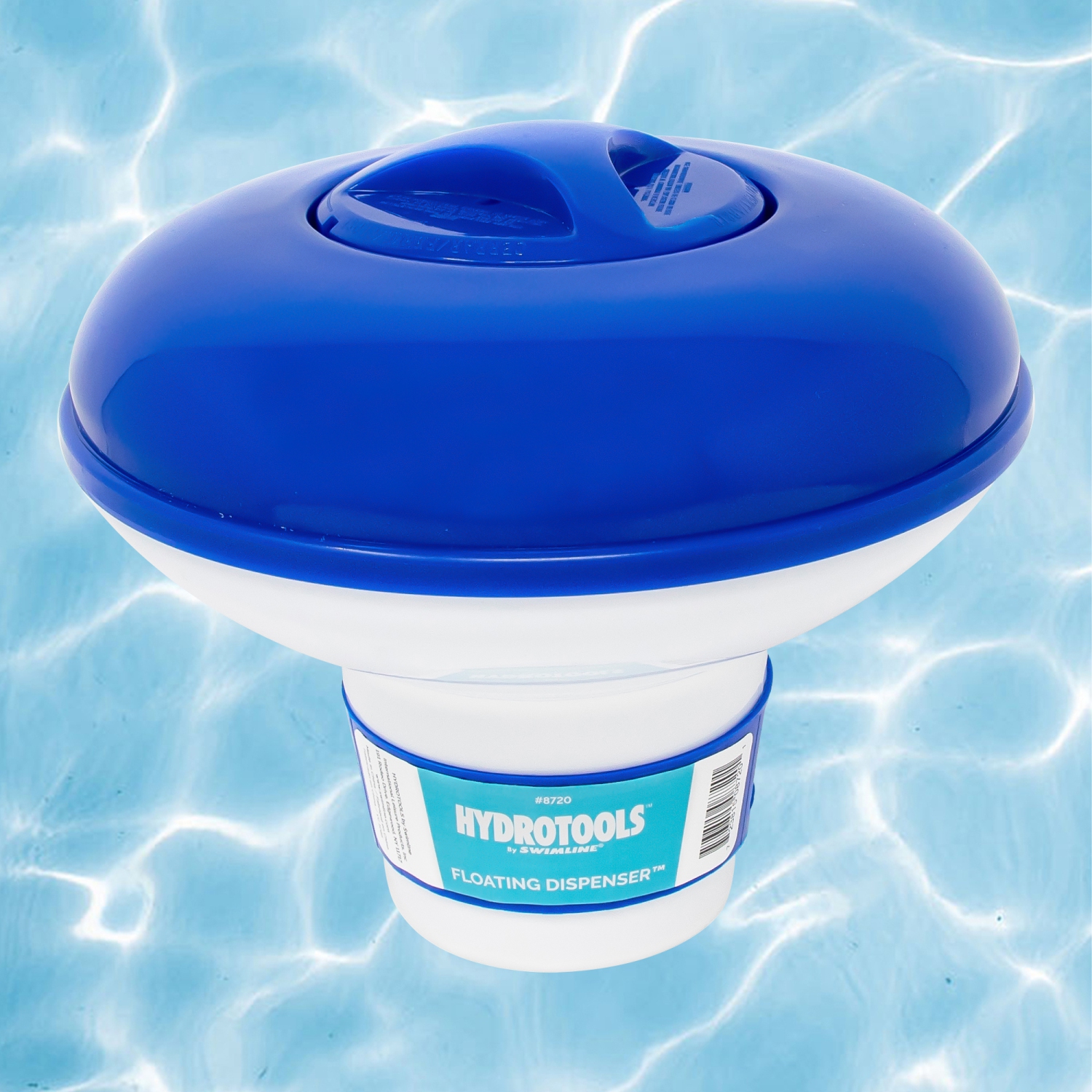 Distributeur de produits chimiques de piscine flottants de 10 po, réglables en blanc et en bleu