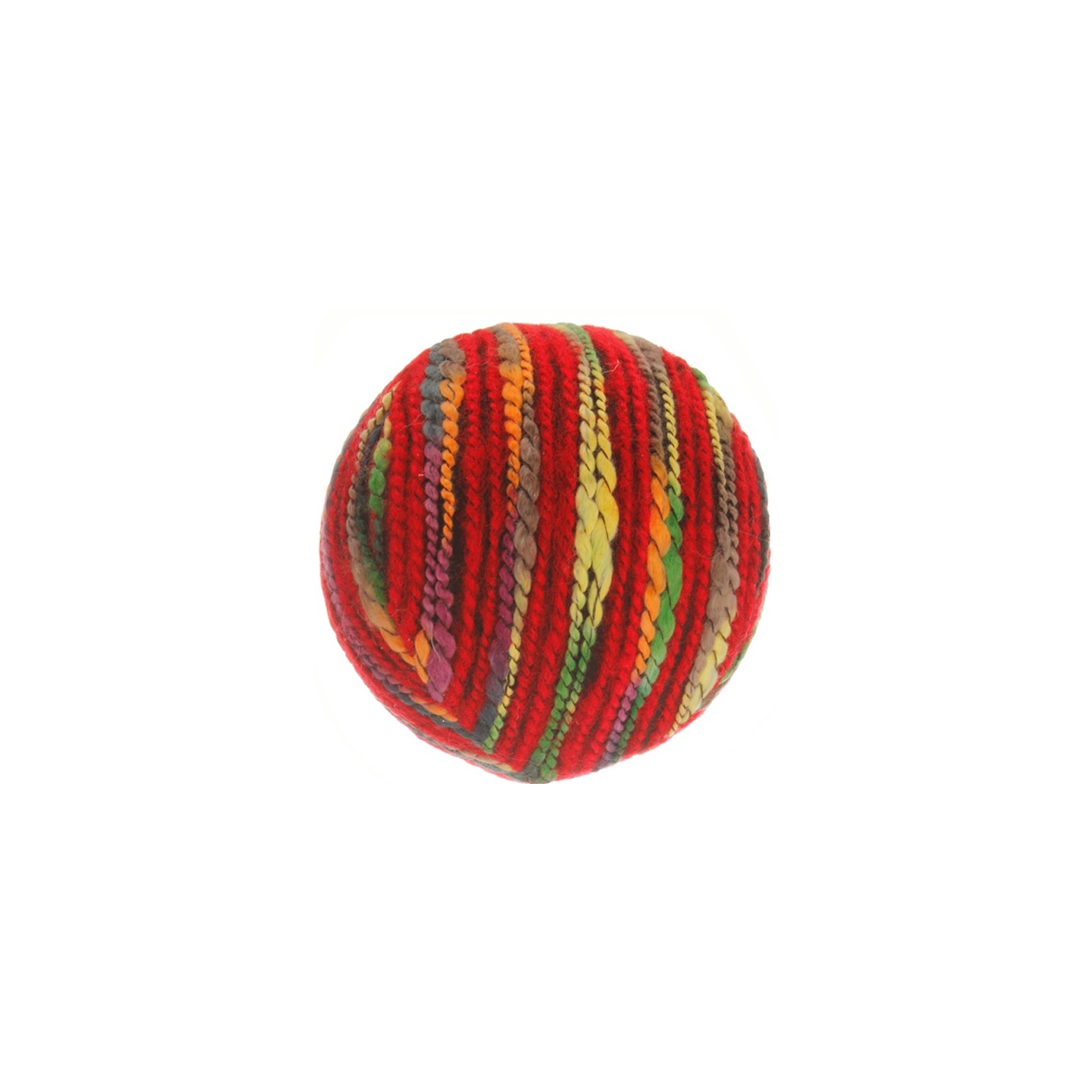 Red and Green Strings Christmas Ball Ornament 5"