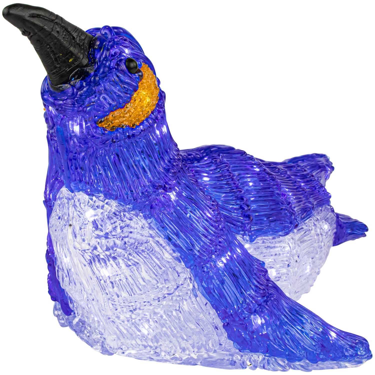 LED Lighted Commercial Grade Acrylic Swimming Penguin Outdoor Christmas Decoration - 16"