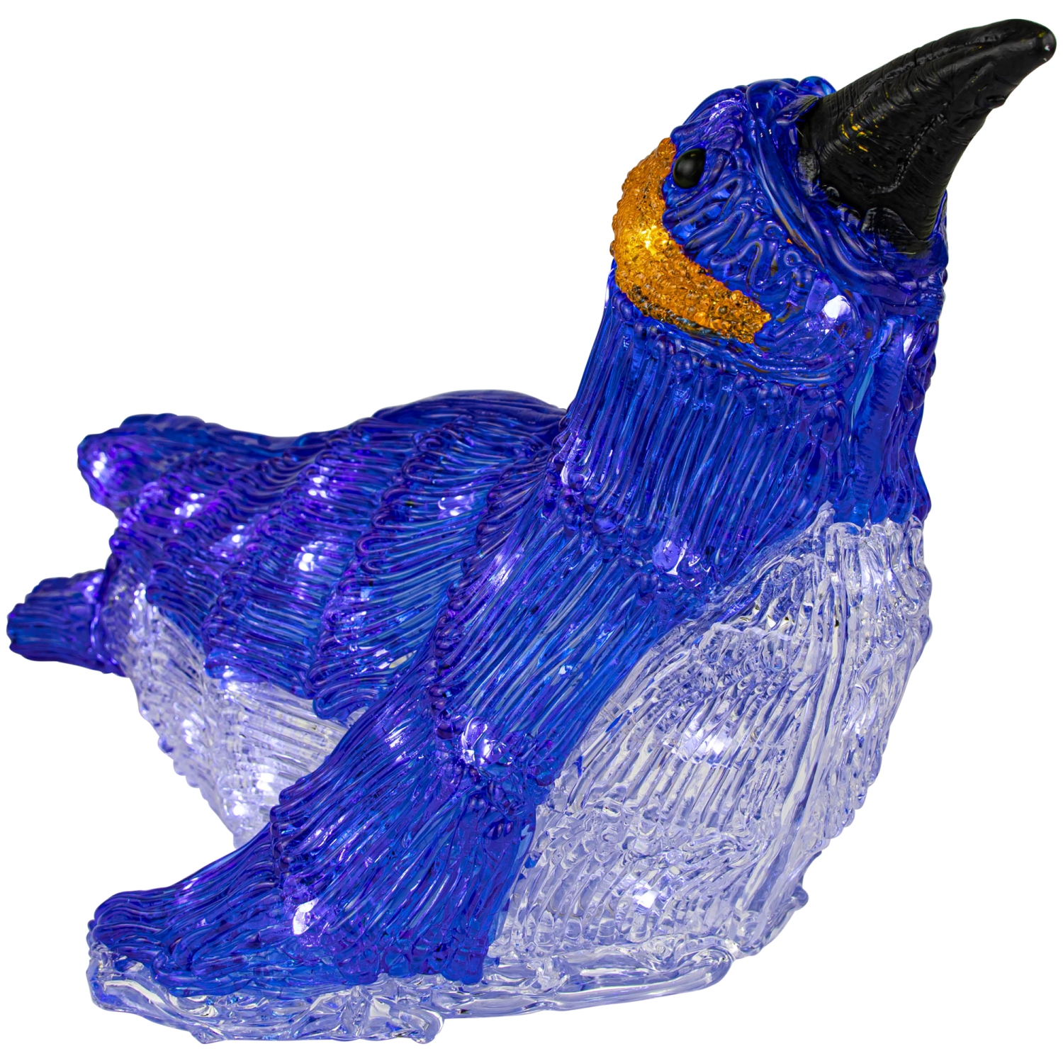 LED Lighted Commercial Grade Acrylic Swimming Penguin Outdoor Christmas Decoration - 16"