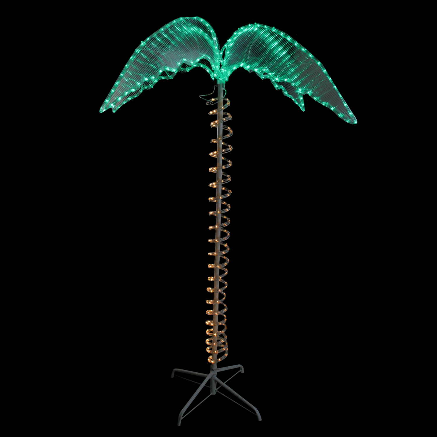 LED Rope Lighted Palm Tree Outdoor Decoration - 4.5' - Green and Clear Lights
