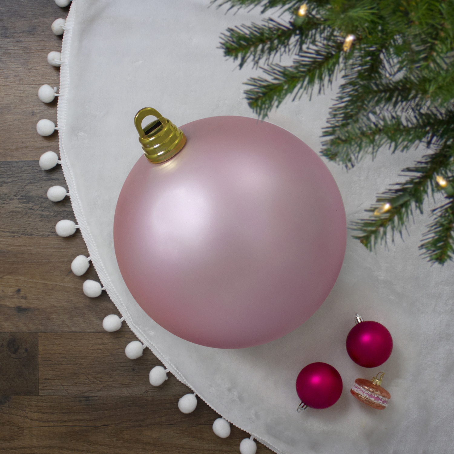 Bubblegum Pink Matte Shatterproof Christmas Ball Ornament 12"
