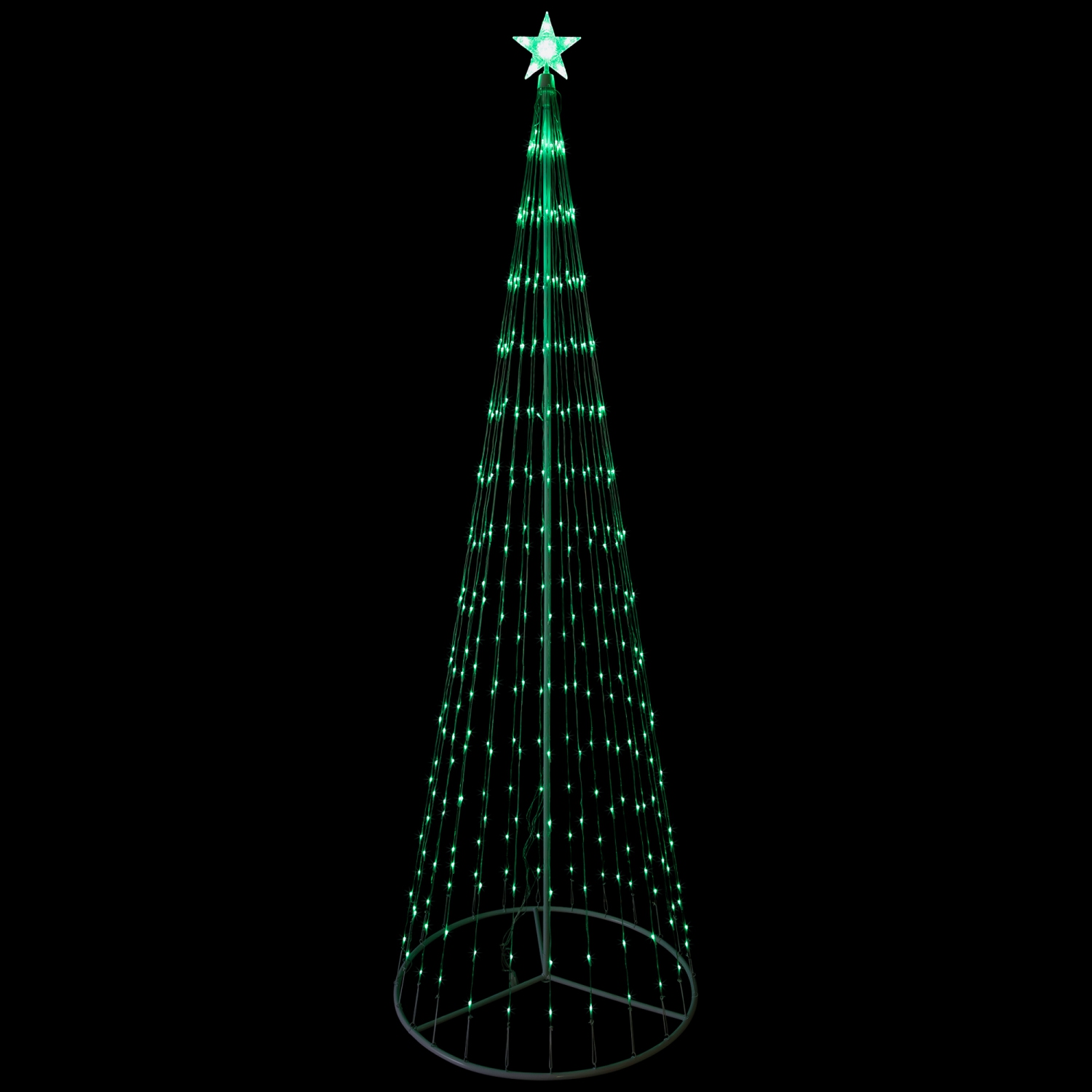 Sapin de Noël illuminé à DEL avec décoration d'extérieur d'étoiles - 12 pi - Vert