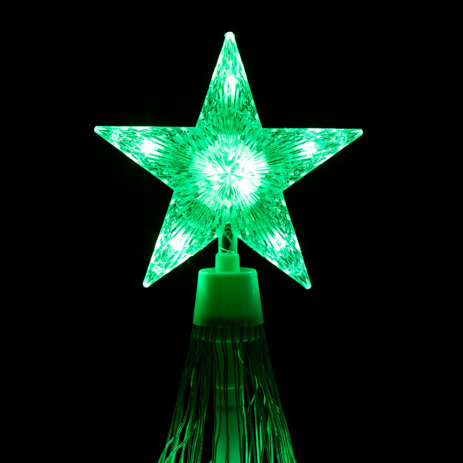 Sapin de Noël illuminé à DEL avec décoration d'extérieur d'étoiles - 12 pi - Vert