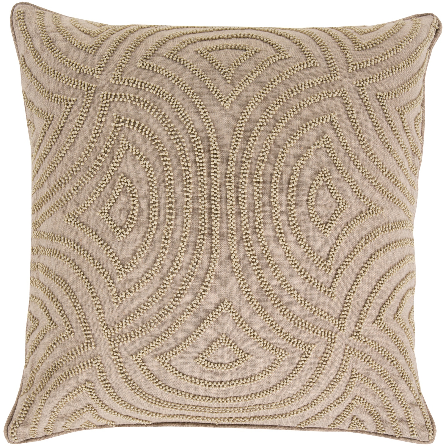 Coussin décoratif carré contemporain de 18 po Tawny, brun