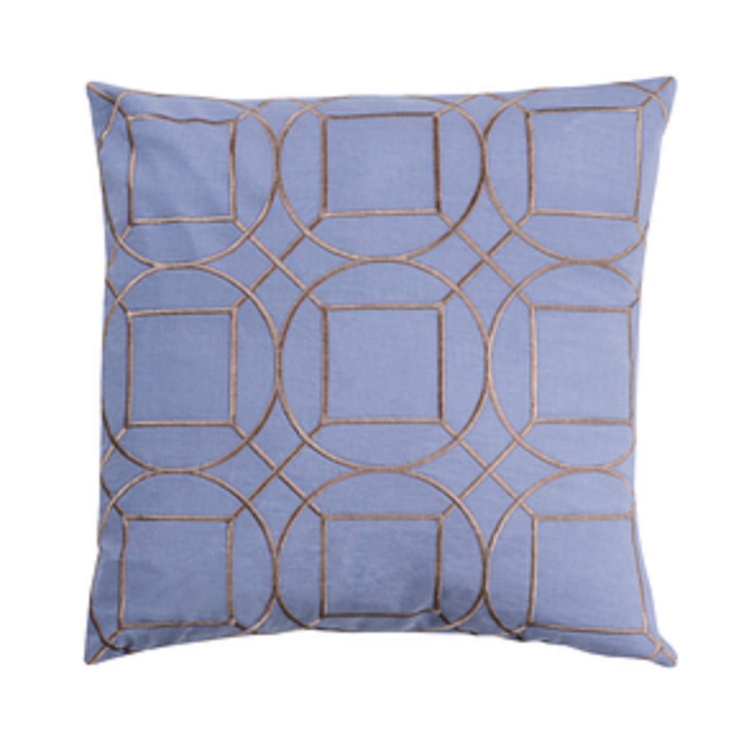 18" Indigo Blue and Gray Geometric Square Throw Pillow