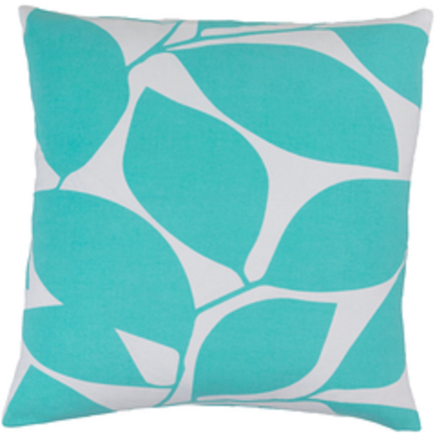Coussin décoratif de 18 po Leaves Mint Green and White - bourre en polyester