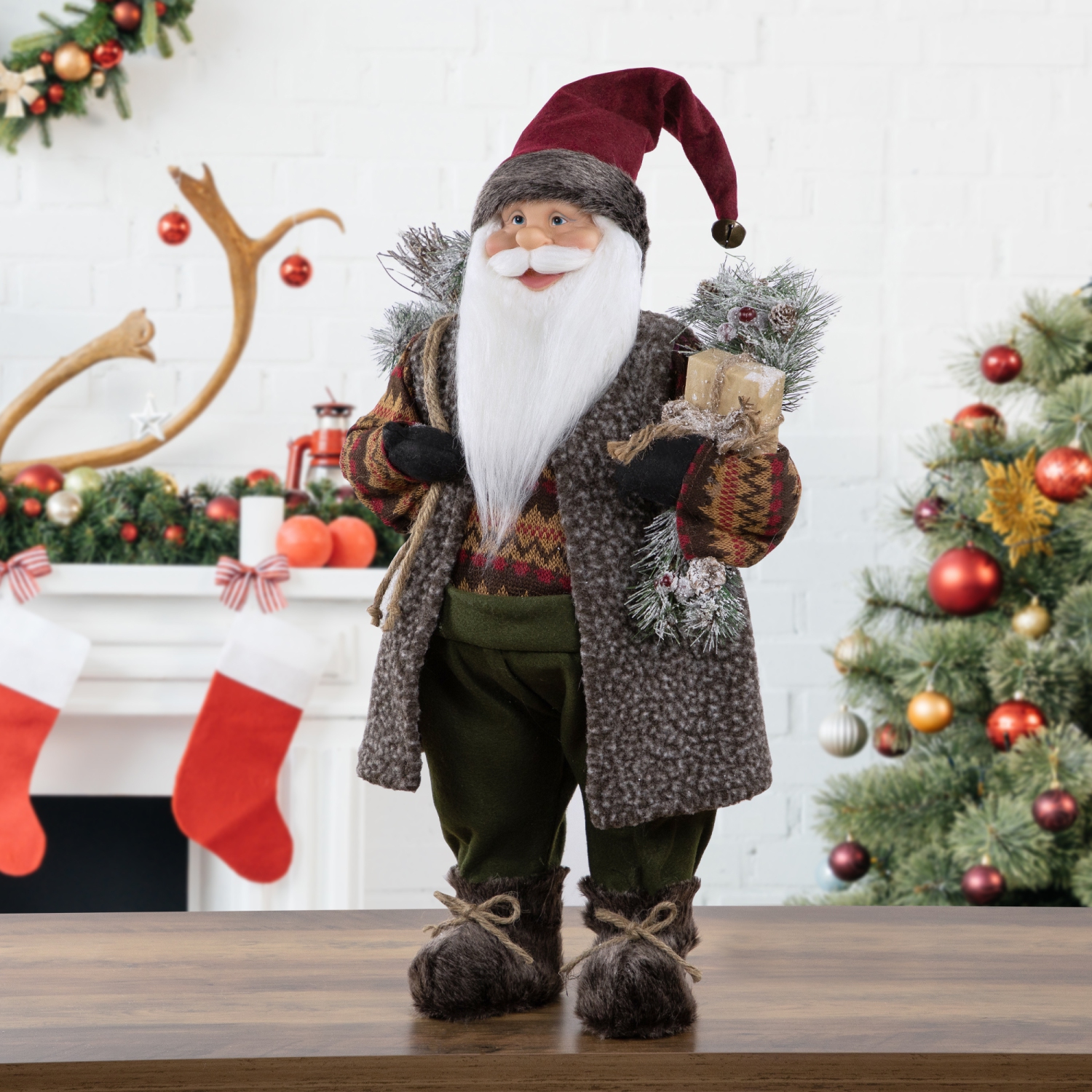 24" Country Rustic Santa Claus Christmas Figure