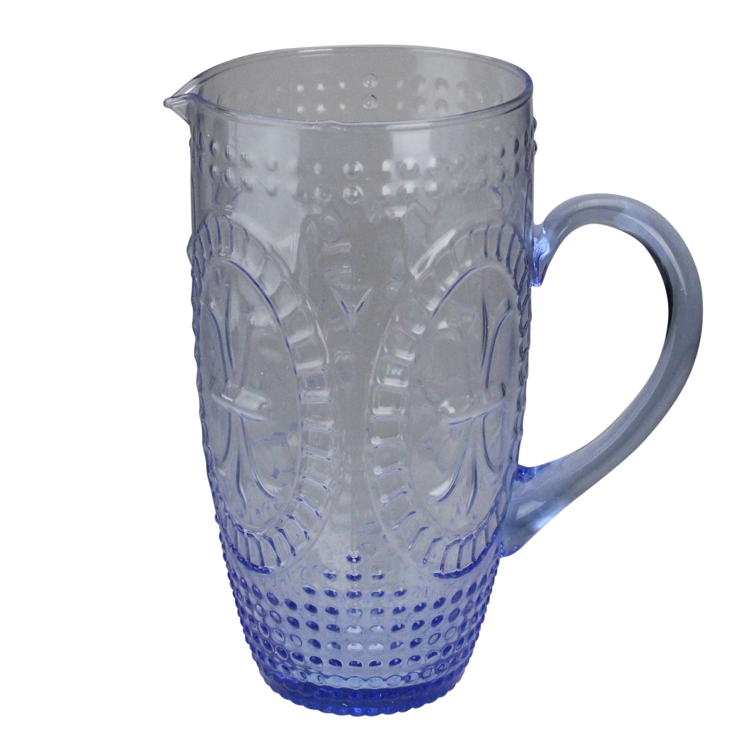 8.75" Blue Textured Glass Beverage Pitcher