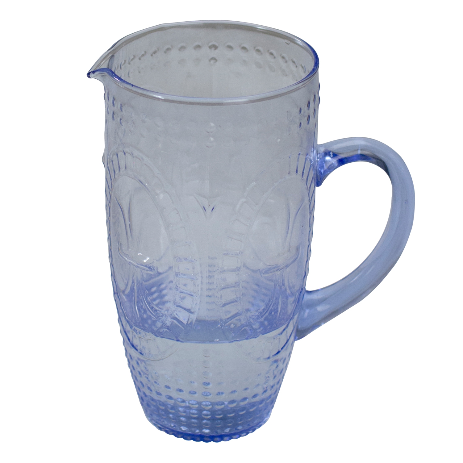 8.75" Blue Textured Glass Beverage Pitcher