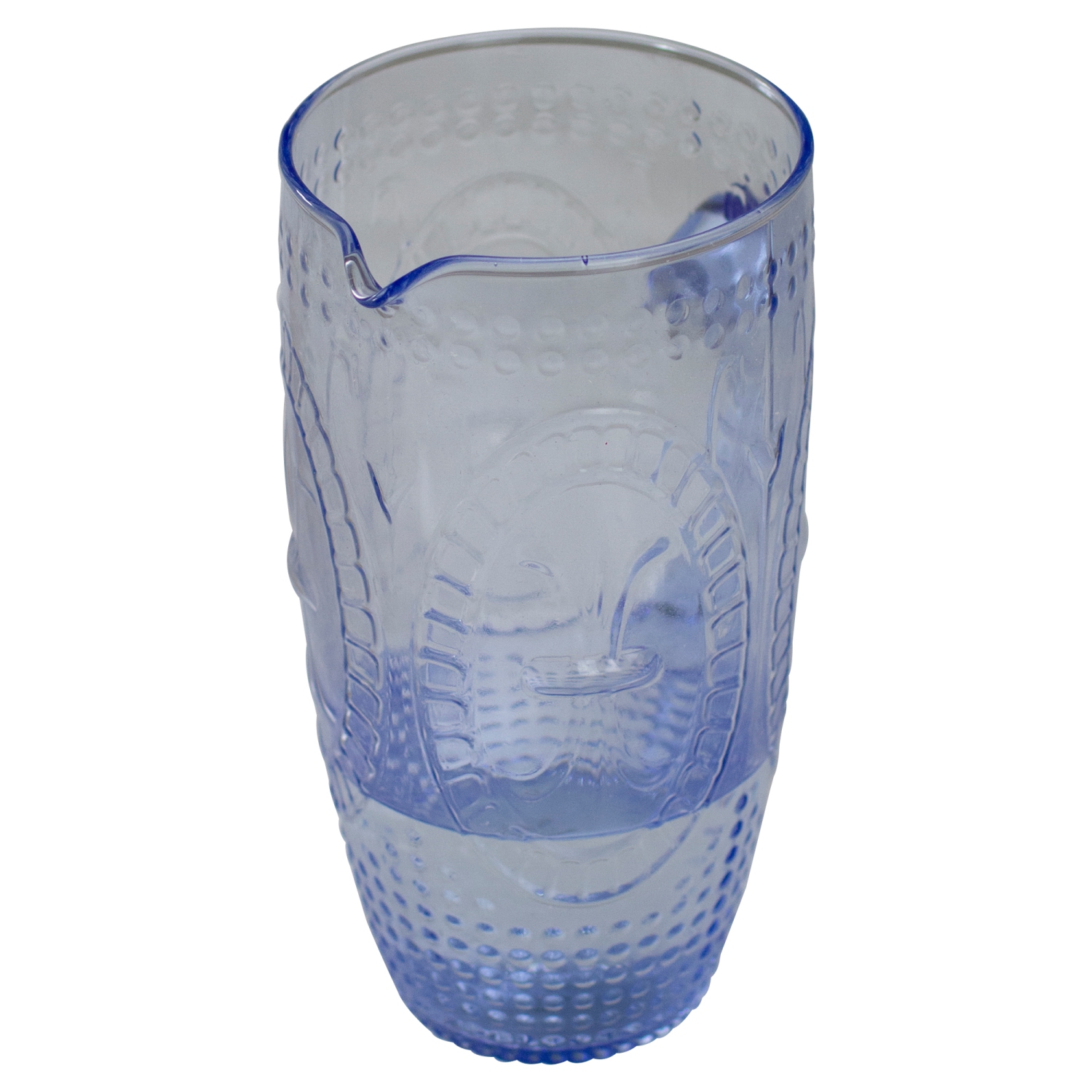 8.75" Blue Textured Glass Beverage Pitcher