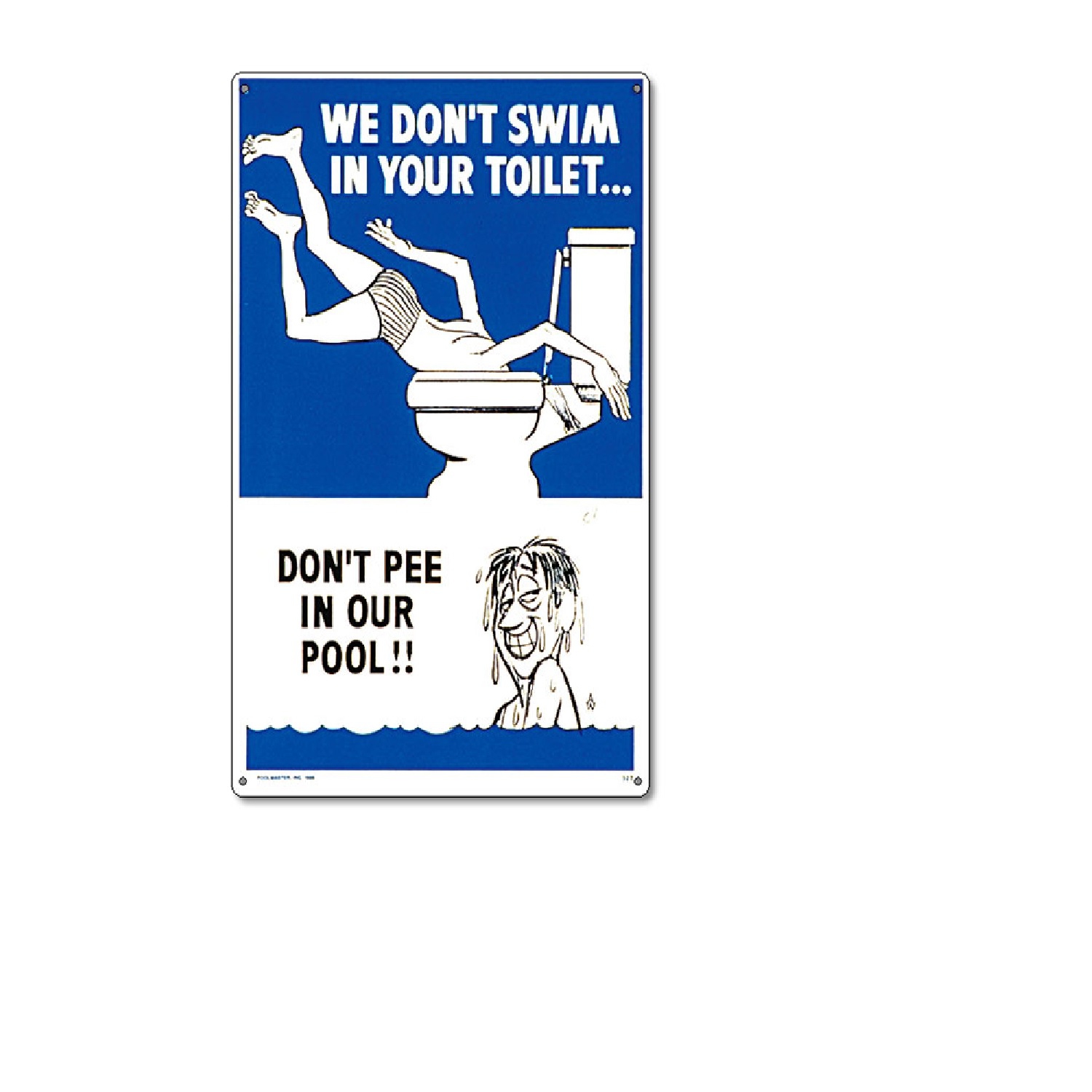18" Blue and White Funny Residential Swimming Pool Sign
