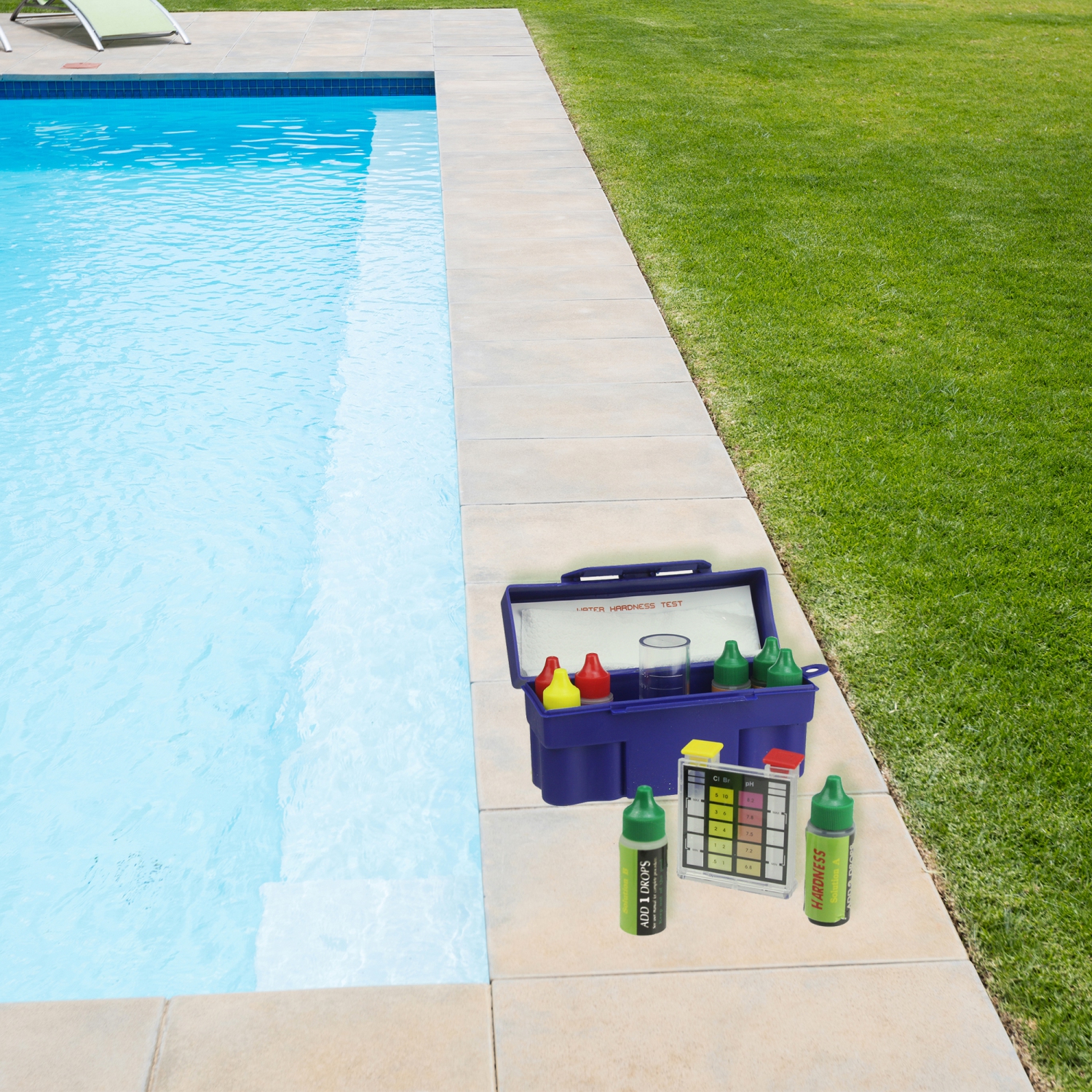 Trousse de test à 6 voies avec bloc de test et boîtier pour piscines et spas