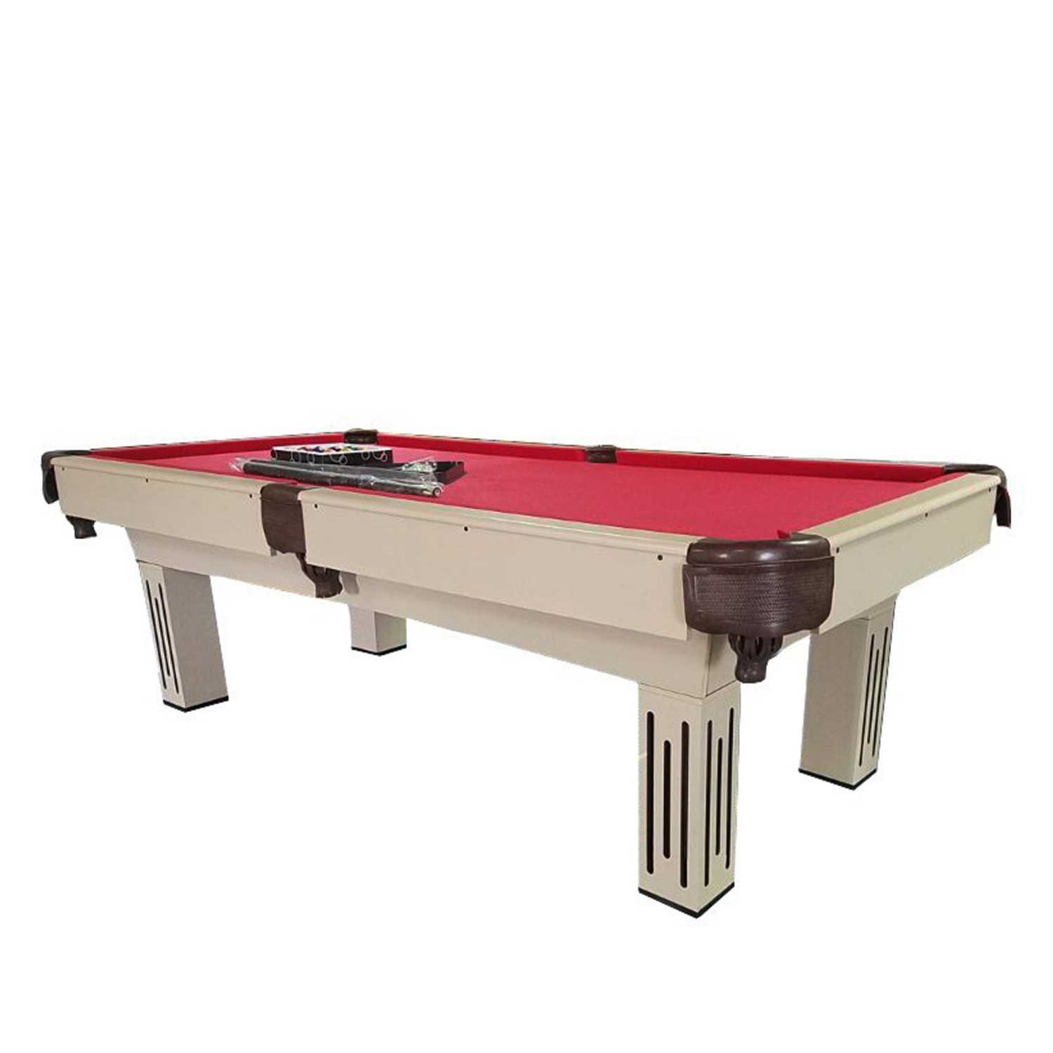 Table de billard rouge de 7 x 3,9 pi avec poche en filet pour la piscine