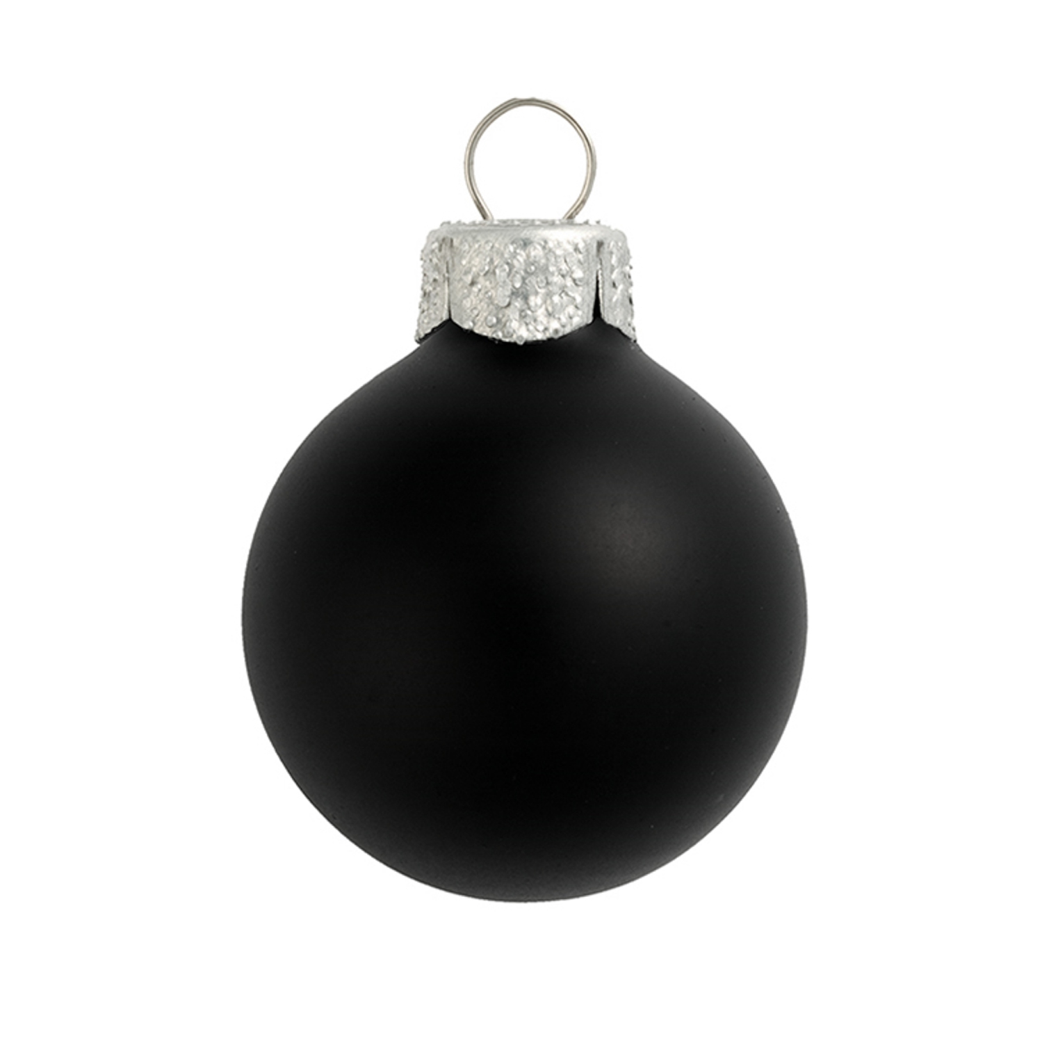 Matte Black Glass Ball Christmas Ornament 7"