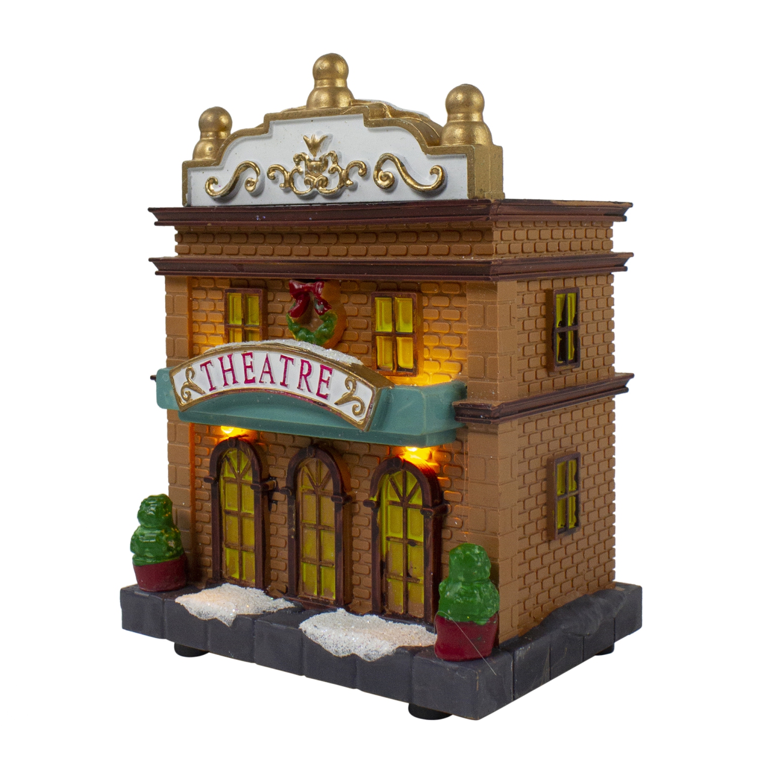 LED Lighted Theater and Shops Christmas Village Display Set - 11-Piece