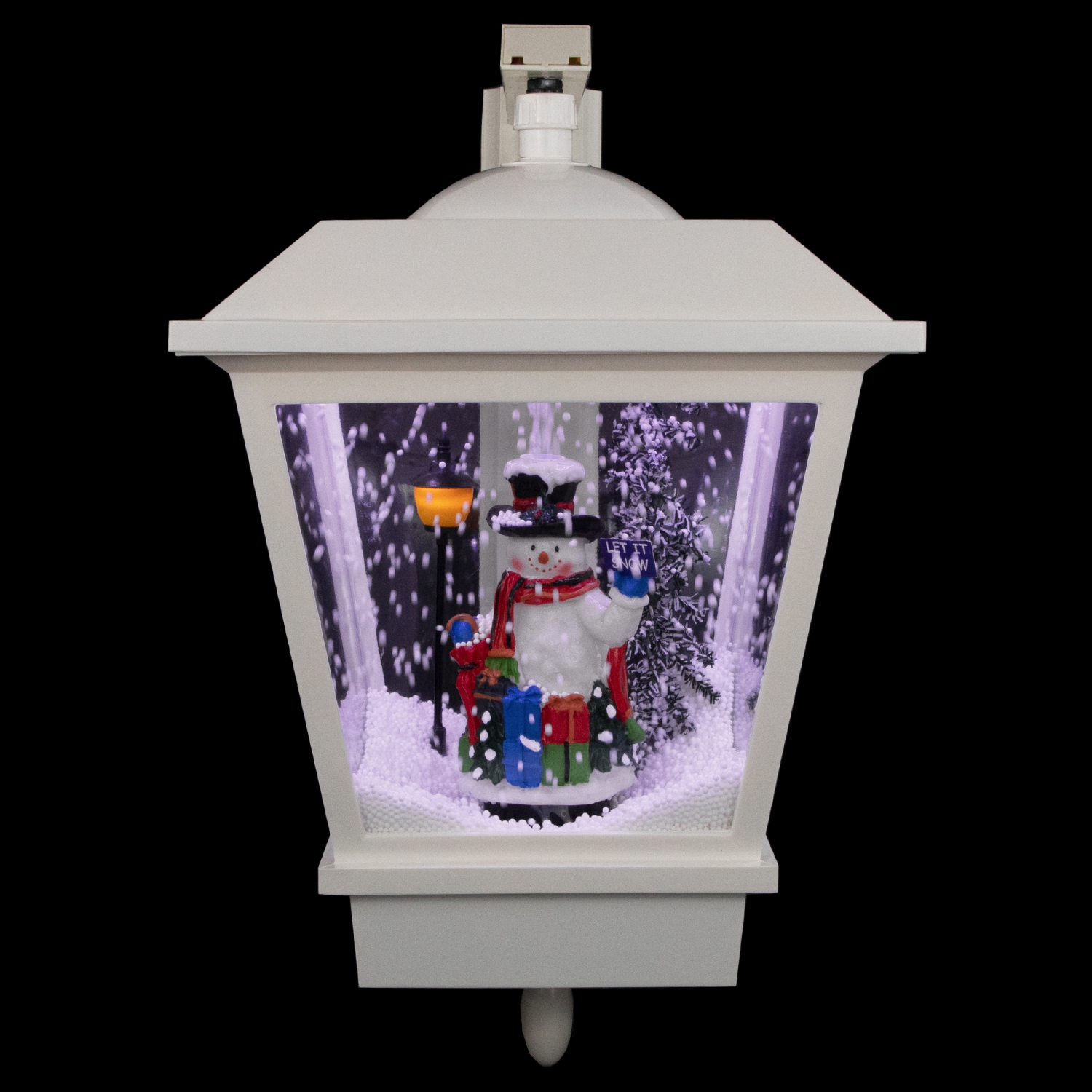 LED Lighted Musical Snowman Christmas Street Lamp Decoration - 17.75"