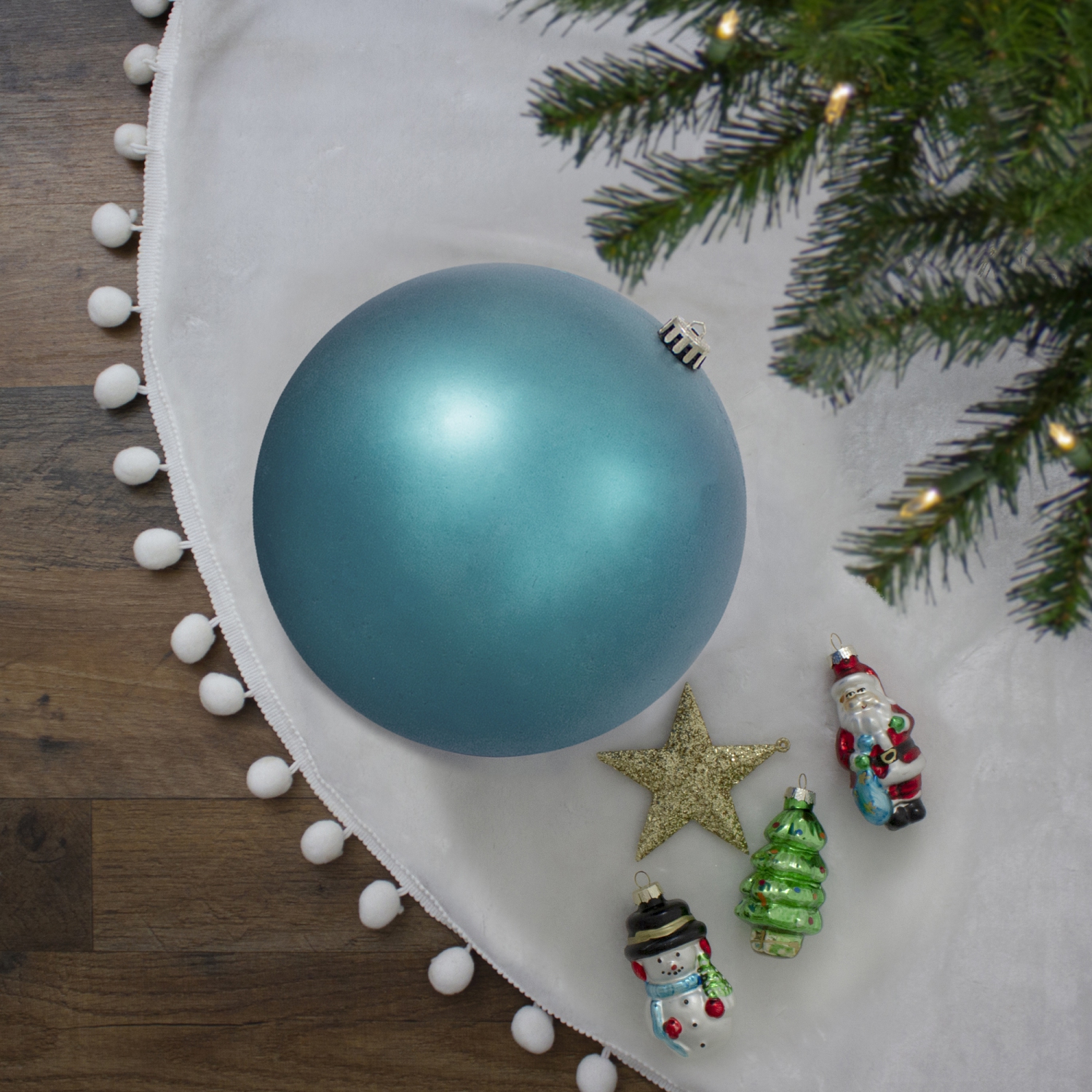 Matte Shatterproof Commercial Christmas Ball Ornament - 10" - Turquoise Blue