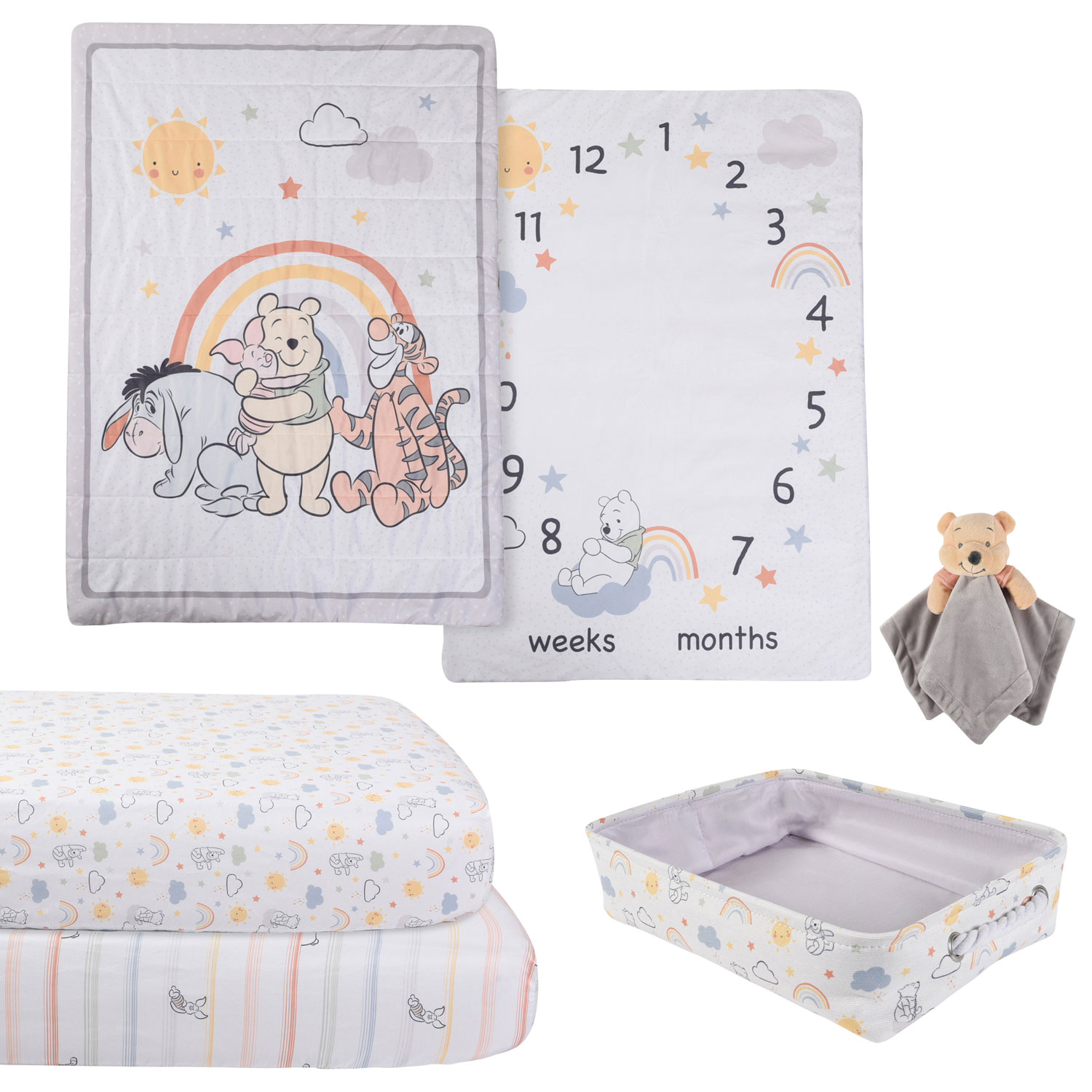 Disney 5-Piece Nursery Crib Bedding Bundle - Pooh