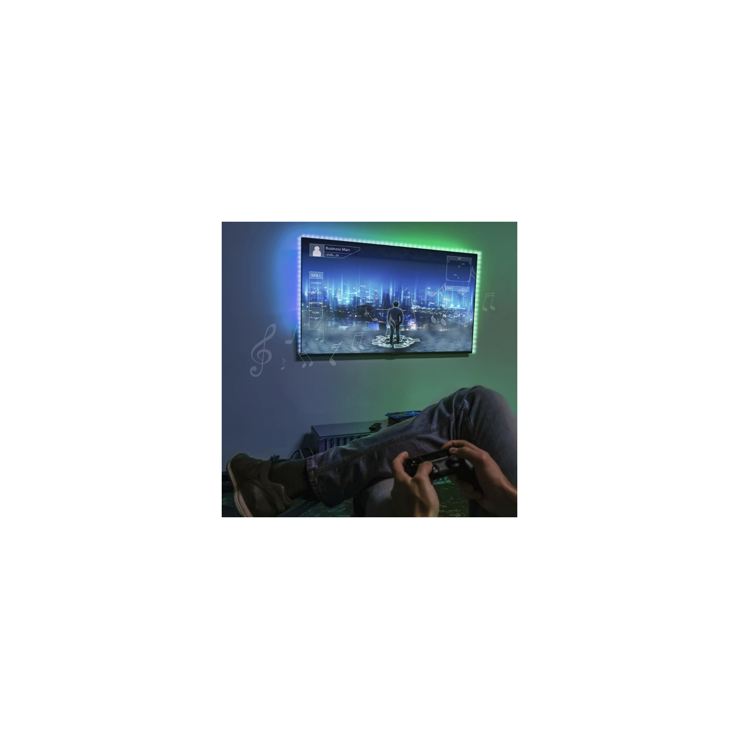 Monster – bande lumineuse à DEL pour l’intérieur MLB7-1054-BLK de 6,5 pi, alimentation par USB Sound Reactive