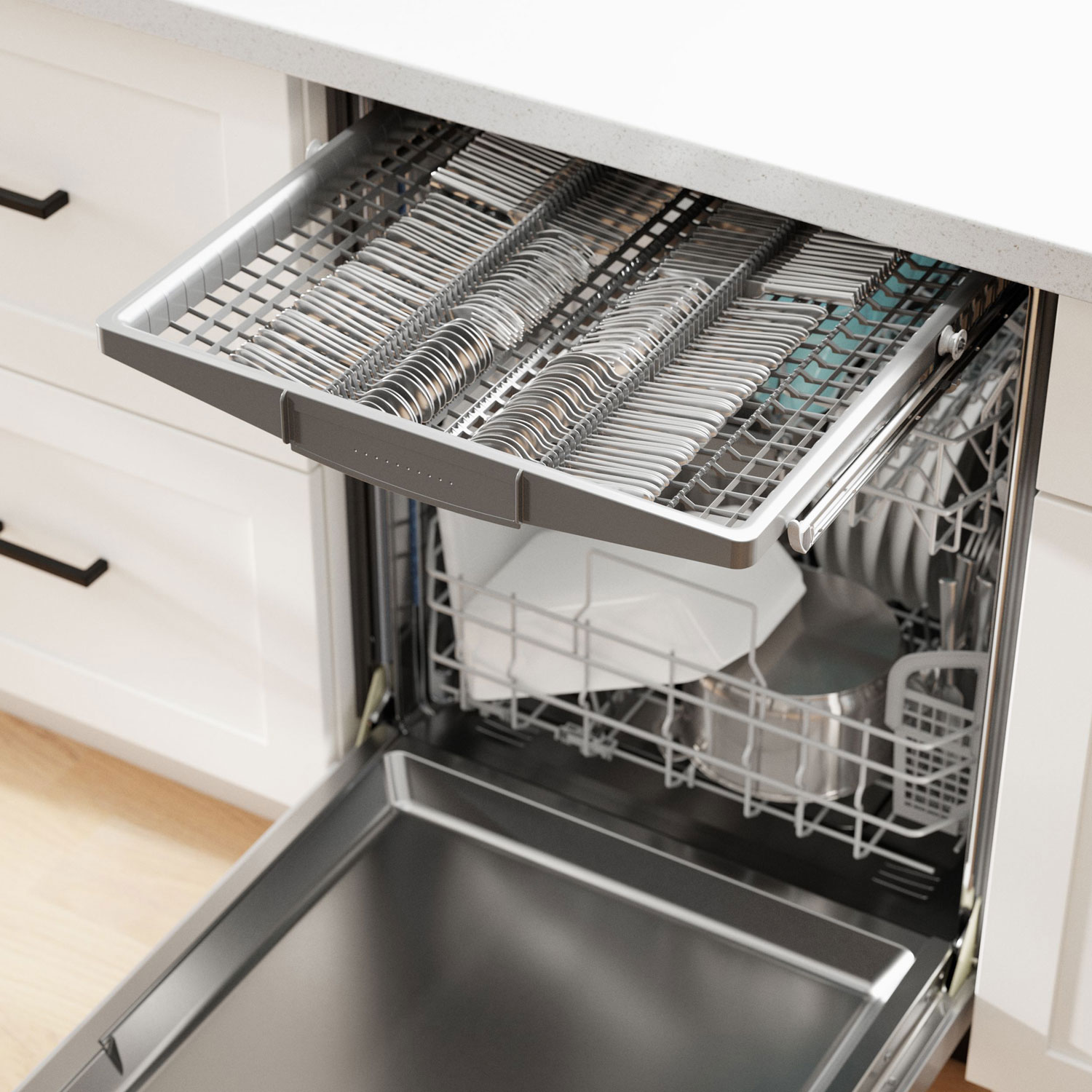 Bosch 24" 46dB Built-In Dishwasher with Stainless Steel Tub & Third Rack - Stainless Steel
