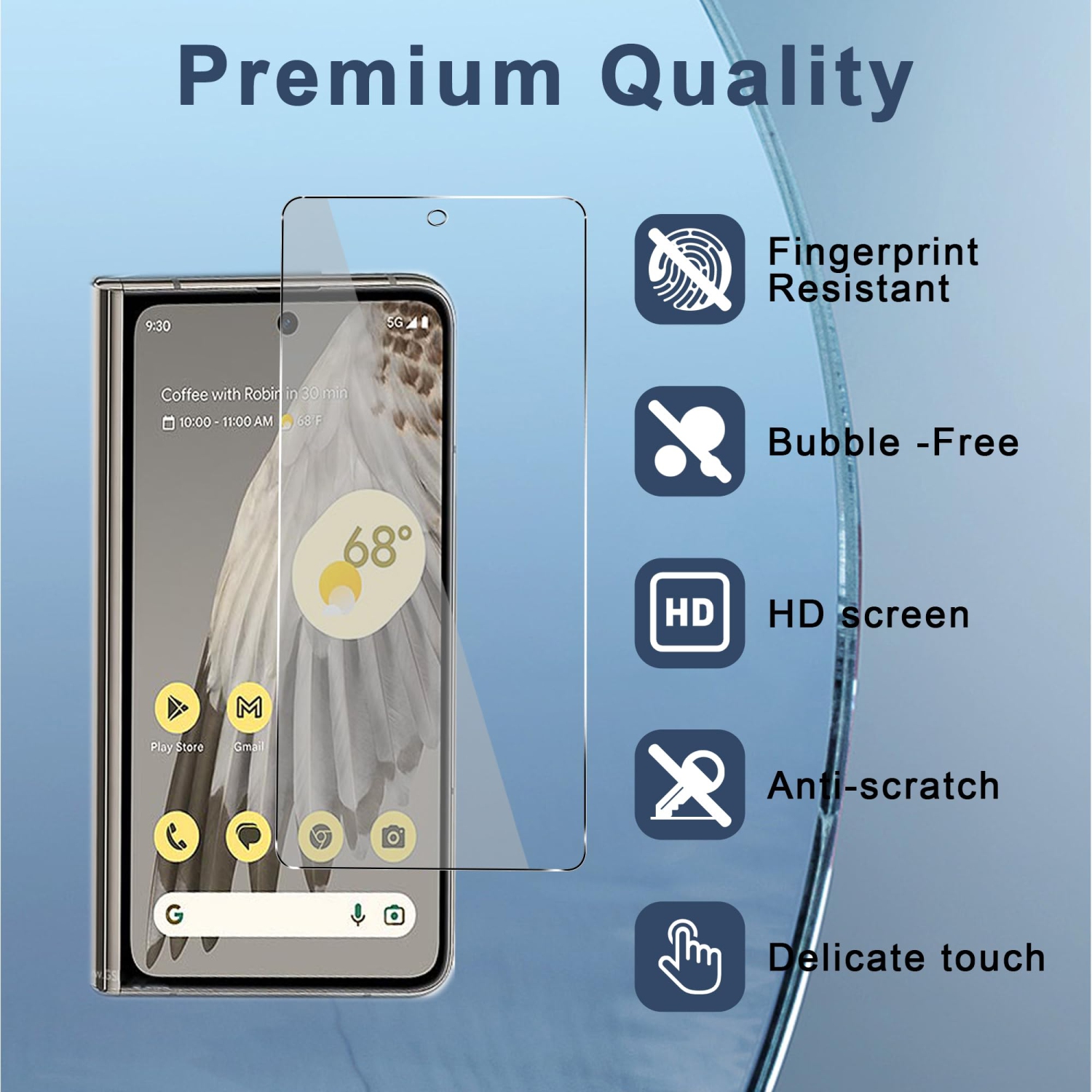 [Paquet de 3 + 3] compatible avec le protecteur d'écran pour Pixel Fold de Google de 7,6 po et le protecteur d'appareil photo en verre trempé