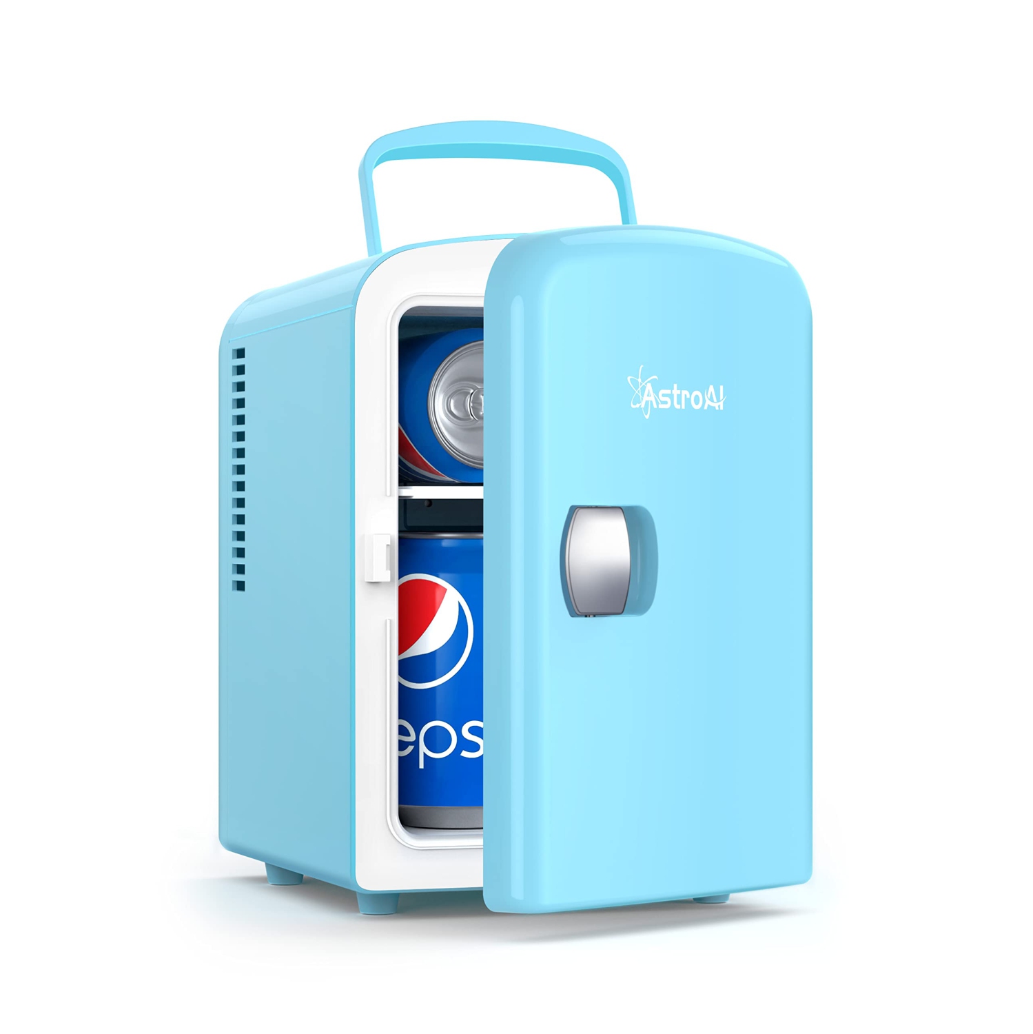 Mini Fridge, 4 Liter/6 Can AC/DC Portable Thermoelectric Cooler and Warmer Refrigerators for Skincare, Beverage, Food, Cosmetics, Home, Office and Car, ETL Listed (Teal)