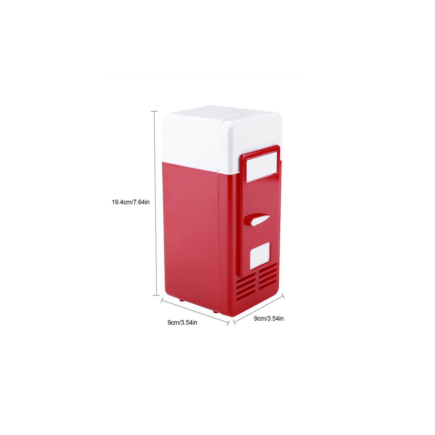 Mini USB Fridge - LED USB Refrigerator - Portable Compact Refrigerator - Drinks Beverage Cans,Refrigerator and Heater - For Home,Office, Car(Red)