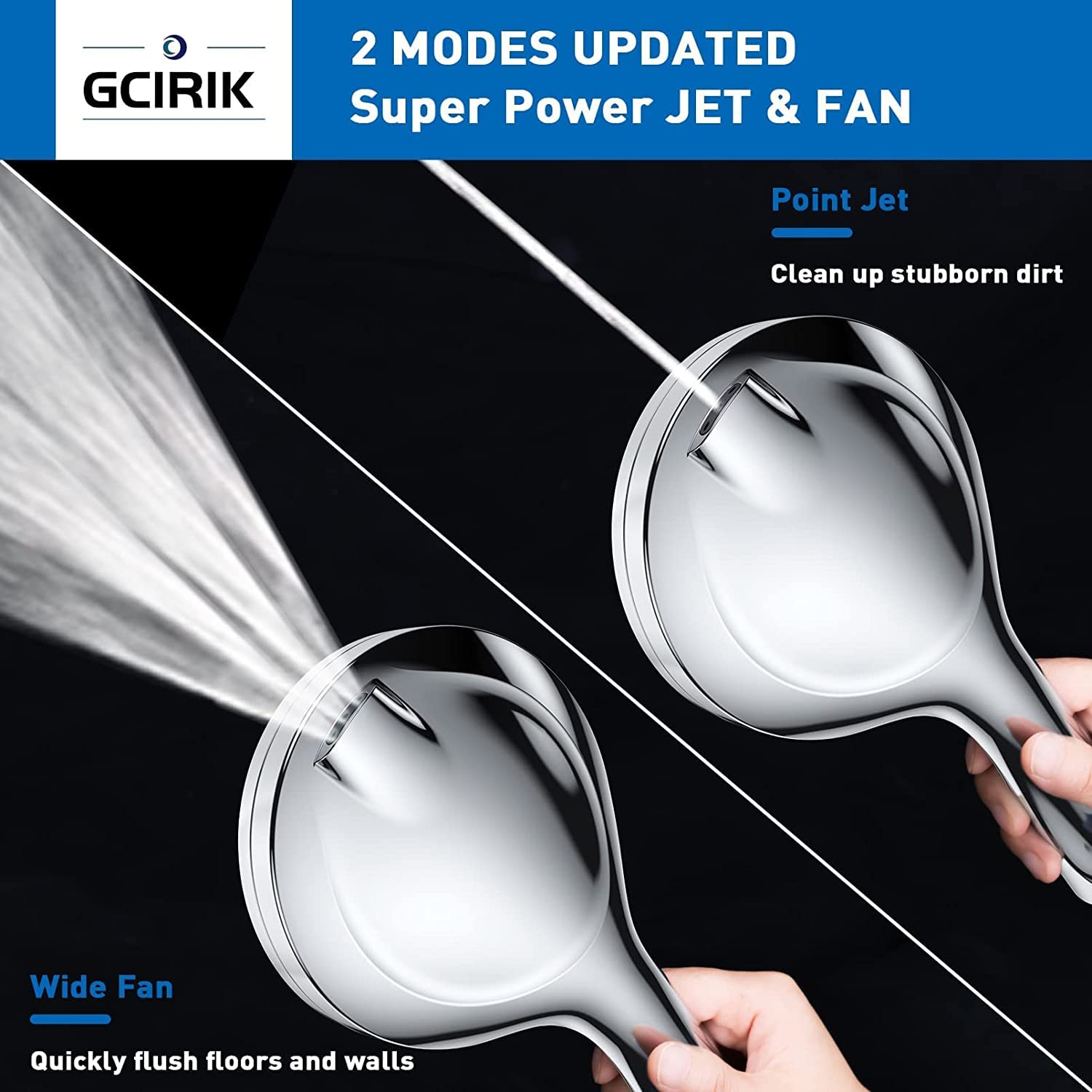 Pomme de douche avec tuyau, pomme de douche à main, 8 réglages de pulvérisation + 2 modes de jet puissant, pomme de douche amovible à haute pression