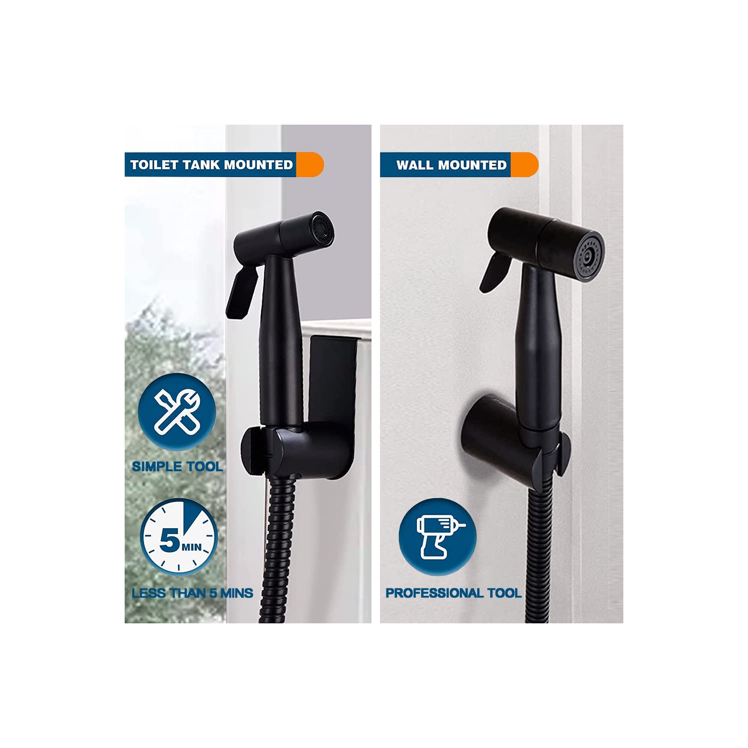 Handheld Bidet Sprayer for Toilet Bidet Sprayer with Adjustable Water Pressure Control for Feminine Wash, Stainless Steel Brushed Nickel Cloth Diaper