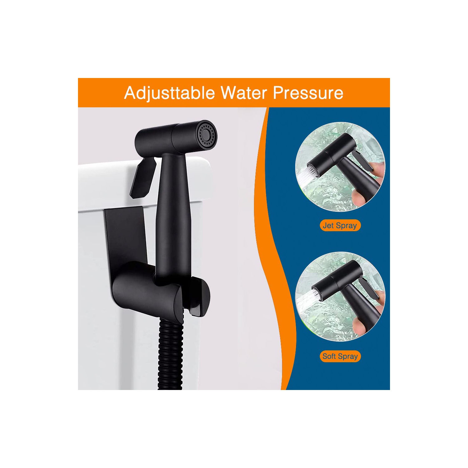 Handheld Bidet Sprayer for Toilet Bidet Sprayer with Adjustable Water Pressure Control for Feminine Wash, Stainless Steel Brushed Nickel Cloth Diaper