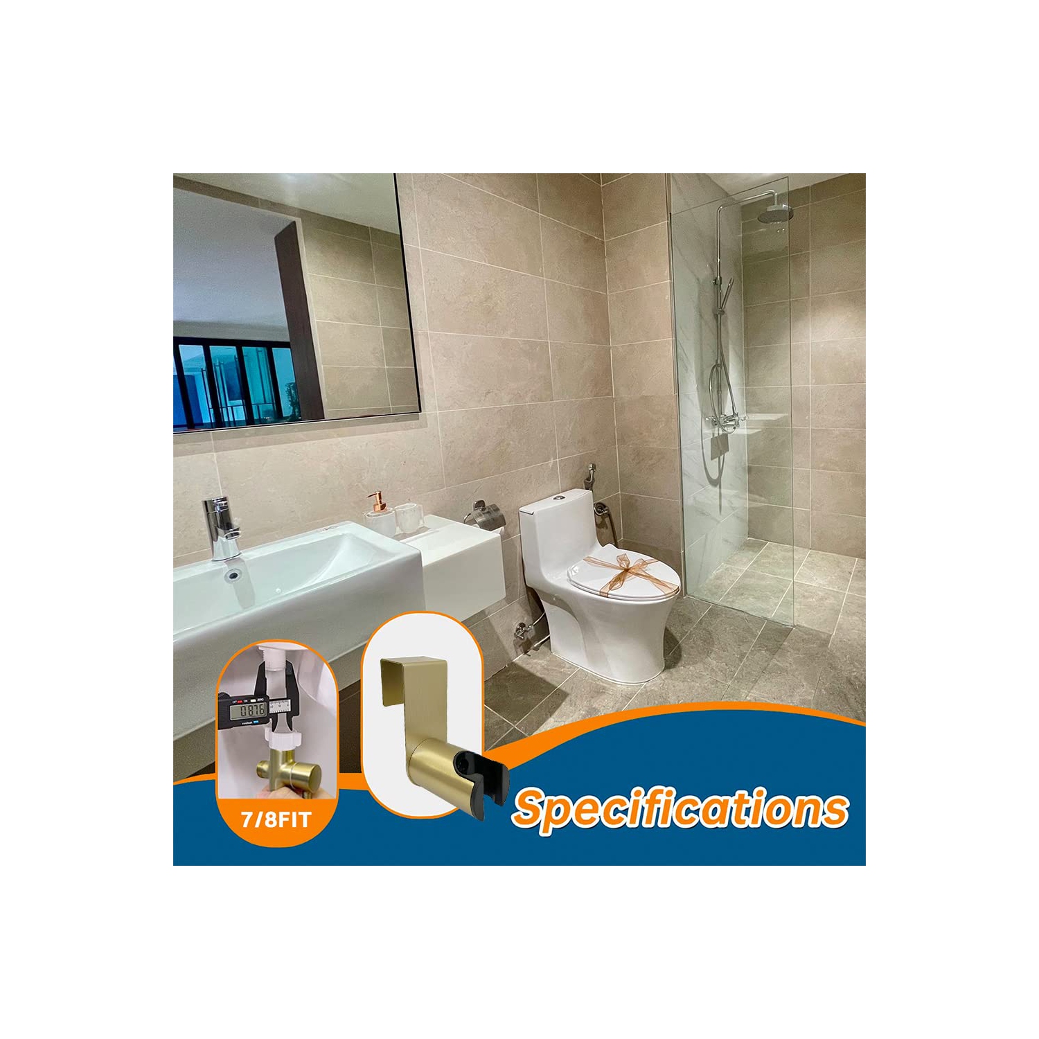 Pulvérisateur à main bidet pour toilettes bidet pulvérisateur avec contrôle de pression d'eau réglable pour lavage féminin, couche en acier