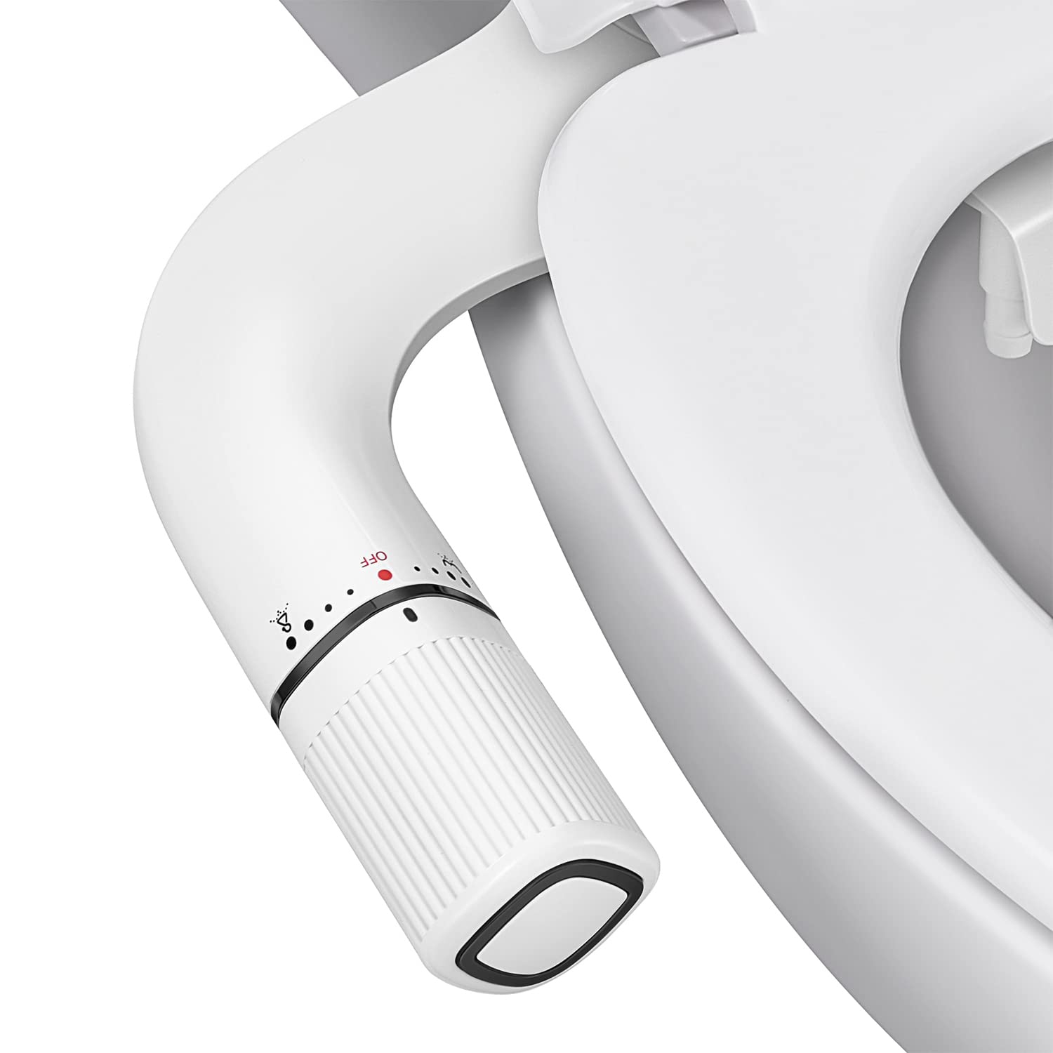 Bidet ultra-mince, embout double non électrique accessoire bidet pour toilettes avec entrée en métal, pression d'eau douce réglable bidet pour siège