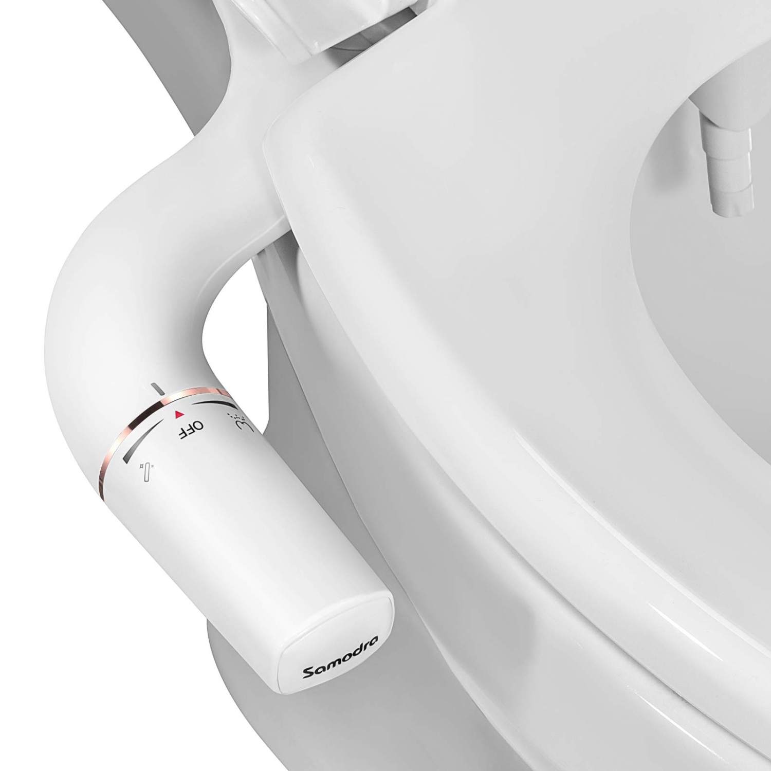 Bidet autonettoyant pour toilettes, embout simple ultra-mince pour toilettes avec pression d'eau réglable, eau douce bidet non électrique, bidet