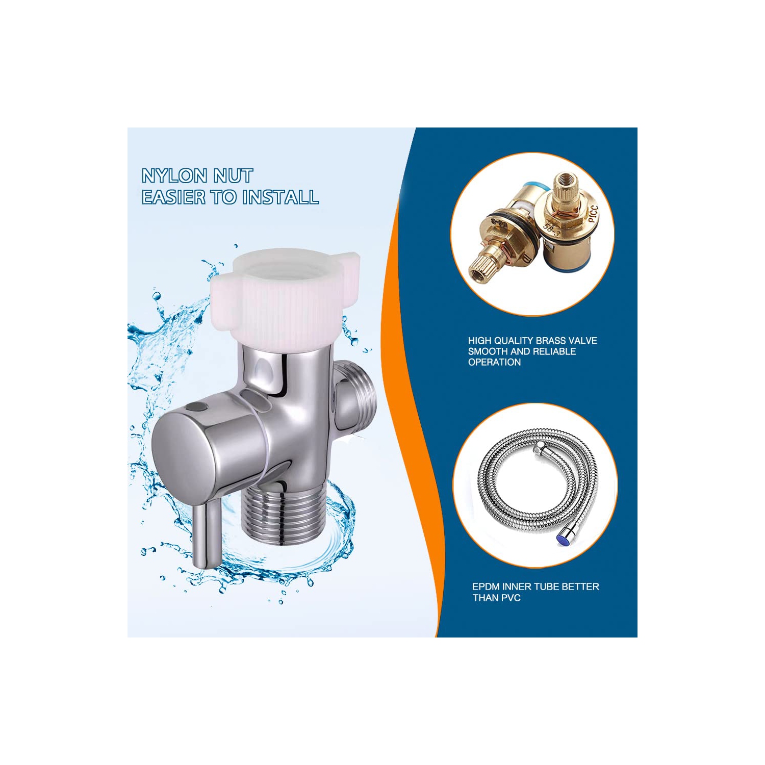 Handheld Bidet Toilet Sprayer, Version 2.0 Stainless Steel Bathroom Bidet Sprayer Set, Brush Nickel Finish,Wall or Toilet Mount