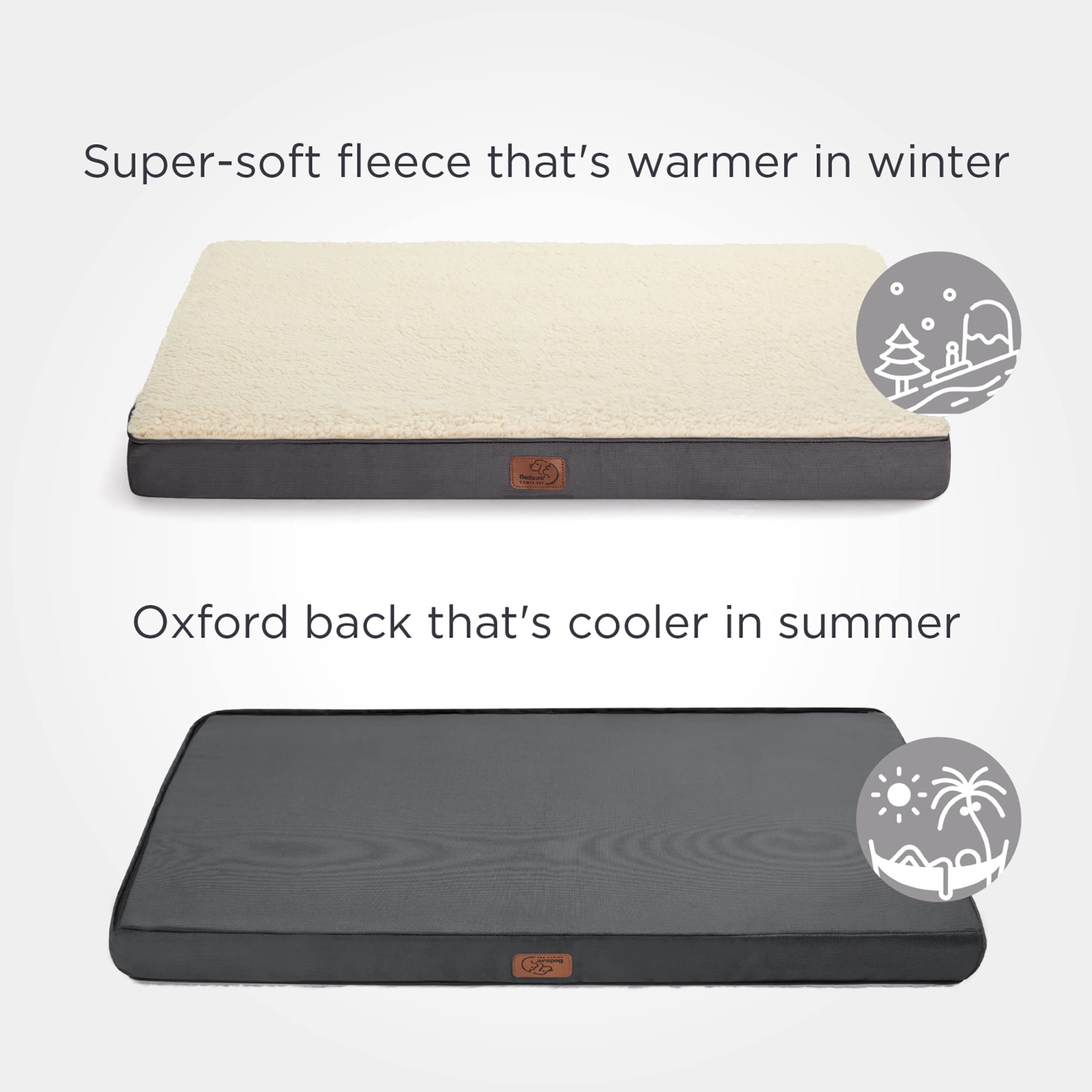 Large Dog Bed for Large Dogs - Orthopedic Big Dog Beds with Removable Washable Cover, Egg Crate Foam Pet Bed Mat, Suitable for Dogs Up to 75 lbs, Grey