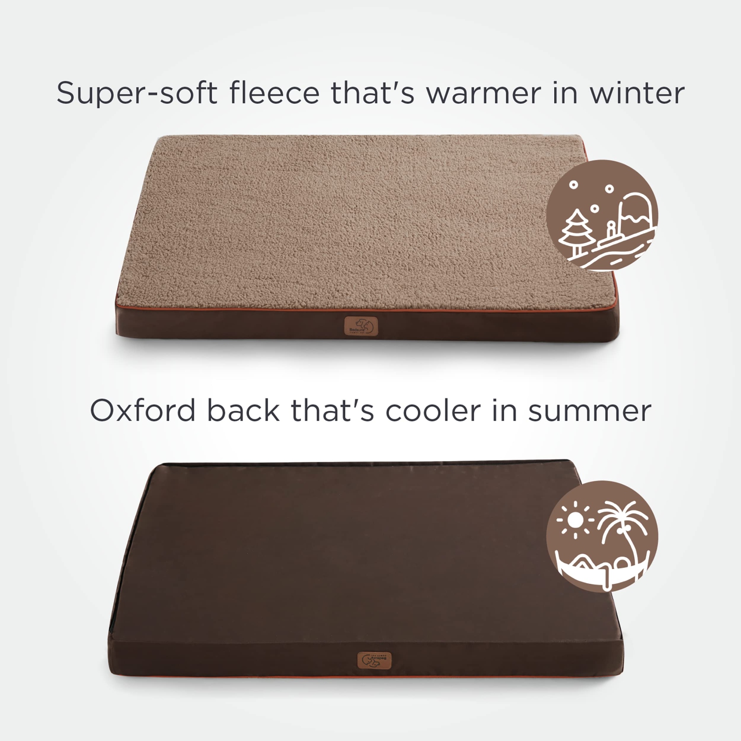 Large Dog Bed for Large Dogs - Orthopedic Dog Beds with Removable Washable Cover, Egg Crate Foam Pet Bed Mat, Suitable for Dogs Up to 75 lbs, Brown