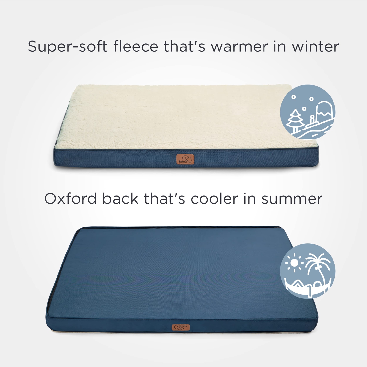 Large Dog Bed for Large Dogs - Orthopedic Dog Beds with Removable Washable Cover, Egg Crate Foam Pet Bed Mat, Suitable for Dogs Up to 75 lbs, Denim