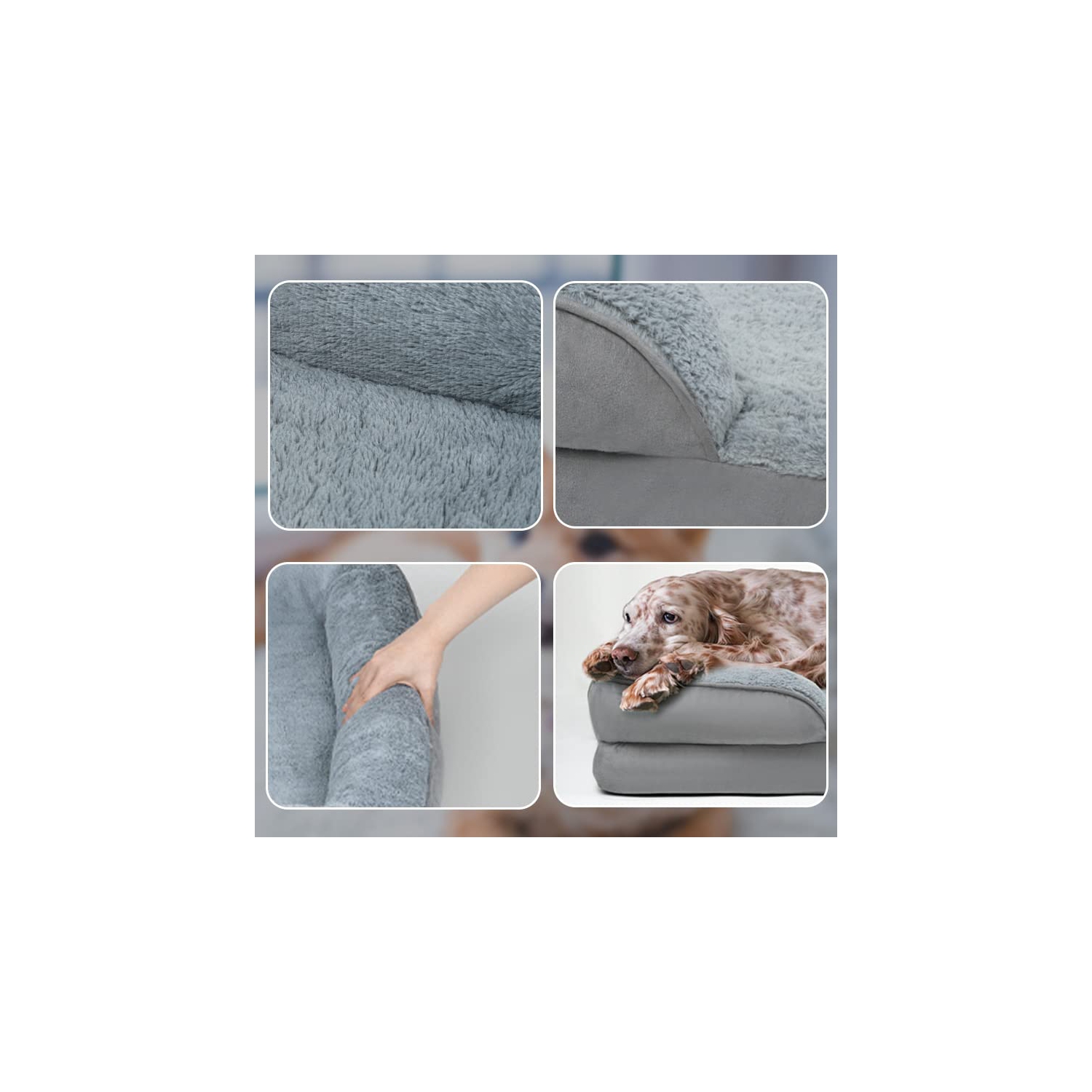 Orthopedic Dog Bed 70x58x18CM,Ergonomic Dog Sofa,Two Pads Removable,Cover with Non-Slip and Machine Washable