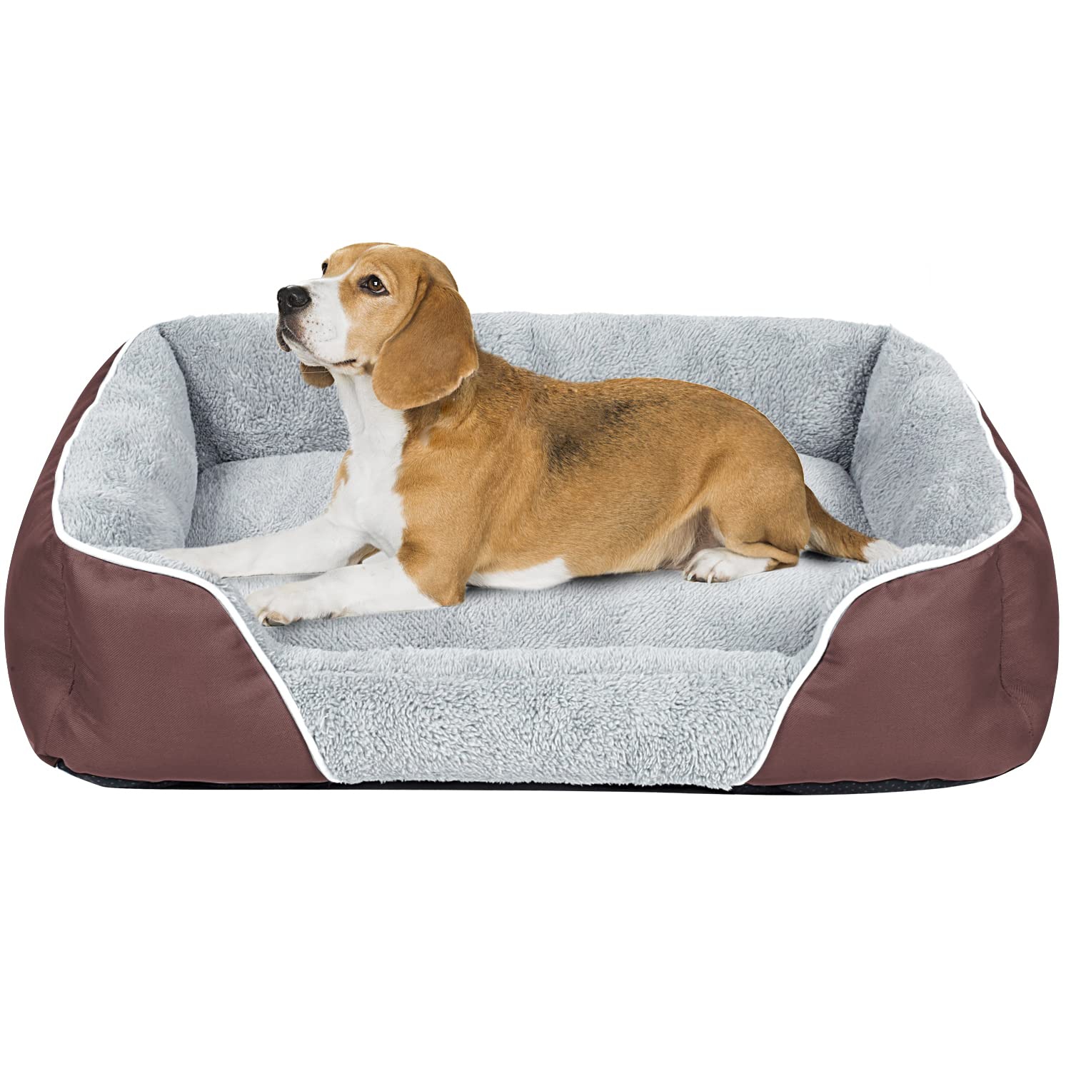 Lit pour chiens moyens, lit rectangulaire lavable à la machine lit pour chiens chaud sofa pour animal de compagnie confortable Orthopedic lit pour