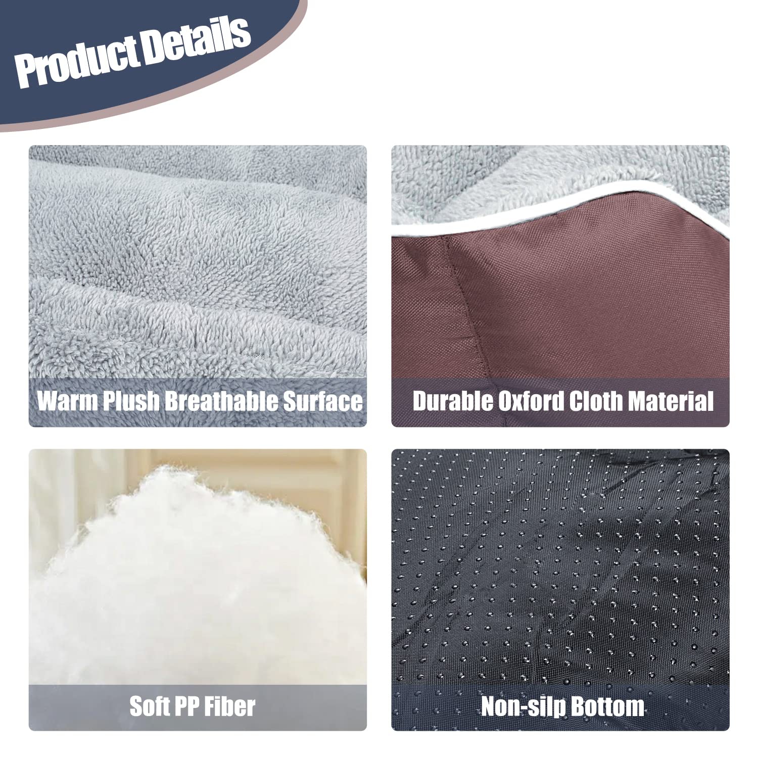 Lit pour chiens moyens, lit rectangulaire lavable à la machine lit pour chiens chaud sofa pour animal de compagnie confortable Orthopedic lit pour