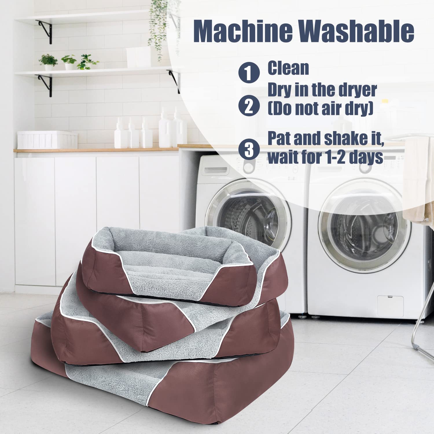 Lit pour chiens moyens, lit rectangulaire lavable à la machine lit pour chiens chaud sofa pour animal de compagnie confortable Orthopedic lit pour