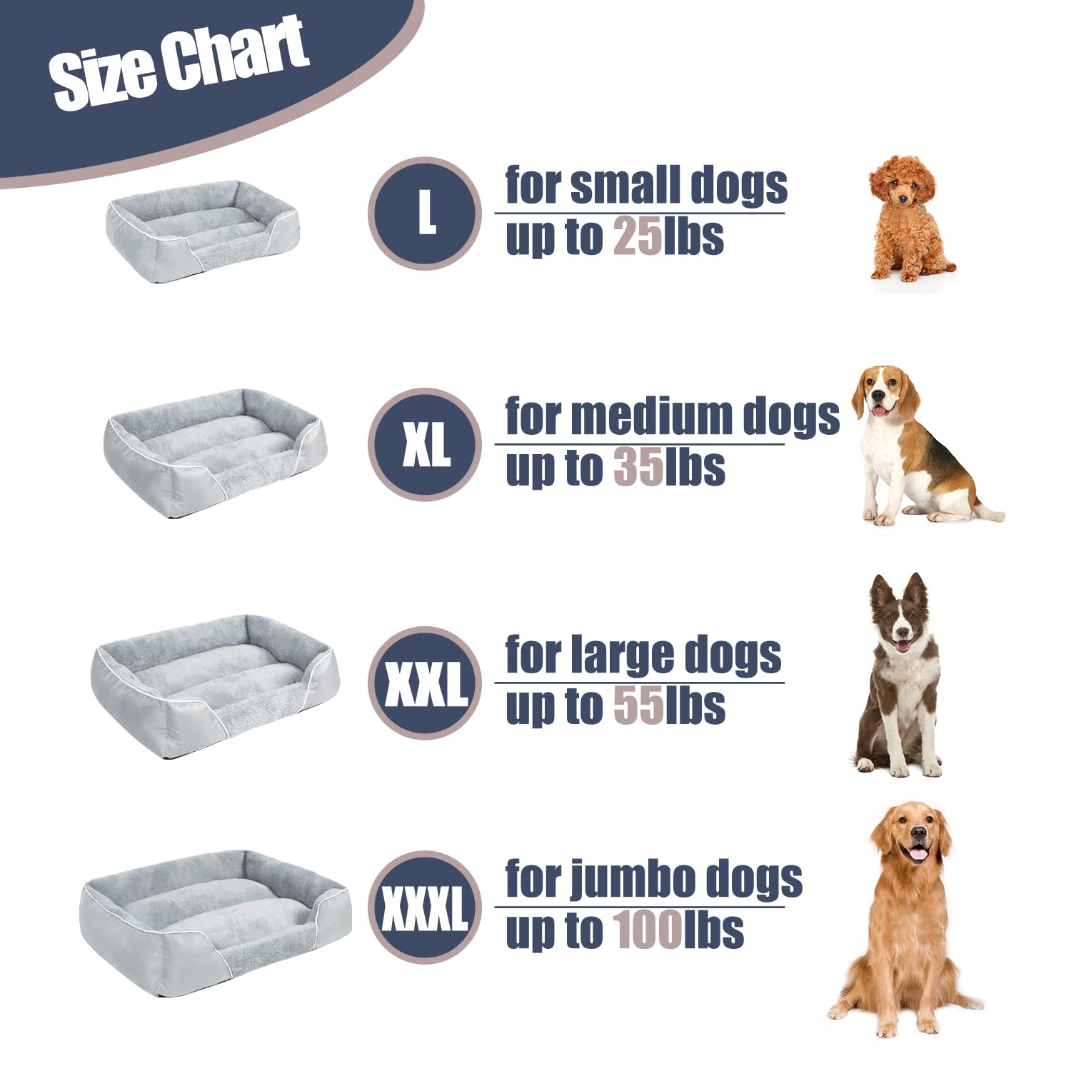 Dog Bed for Medium Dogs, Rectangle Machine Washable Dog Bed Warming Calming Pet Sofa Comfortable Orthopedic Dog Bed for Small Medium Dogs with